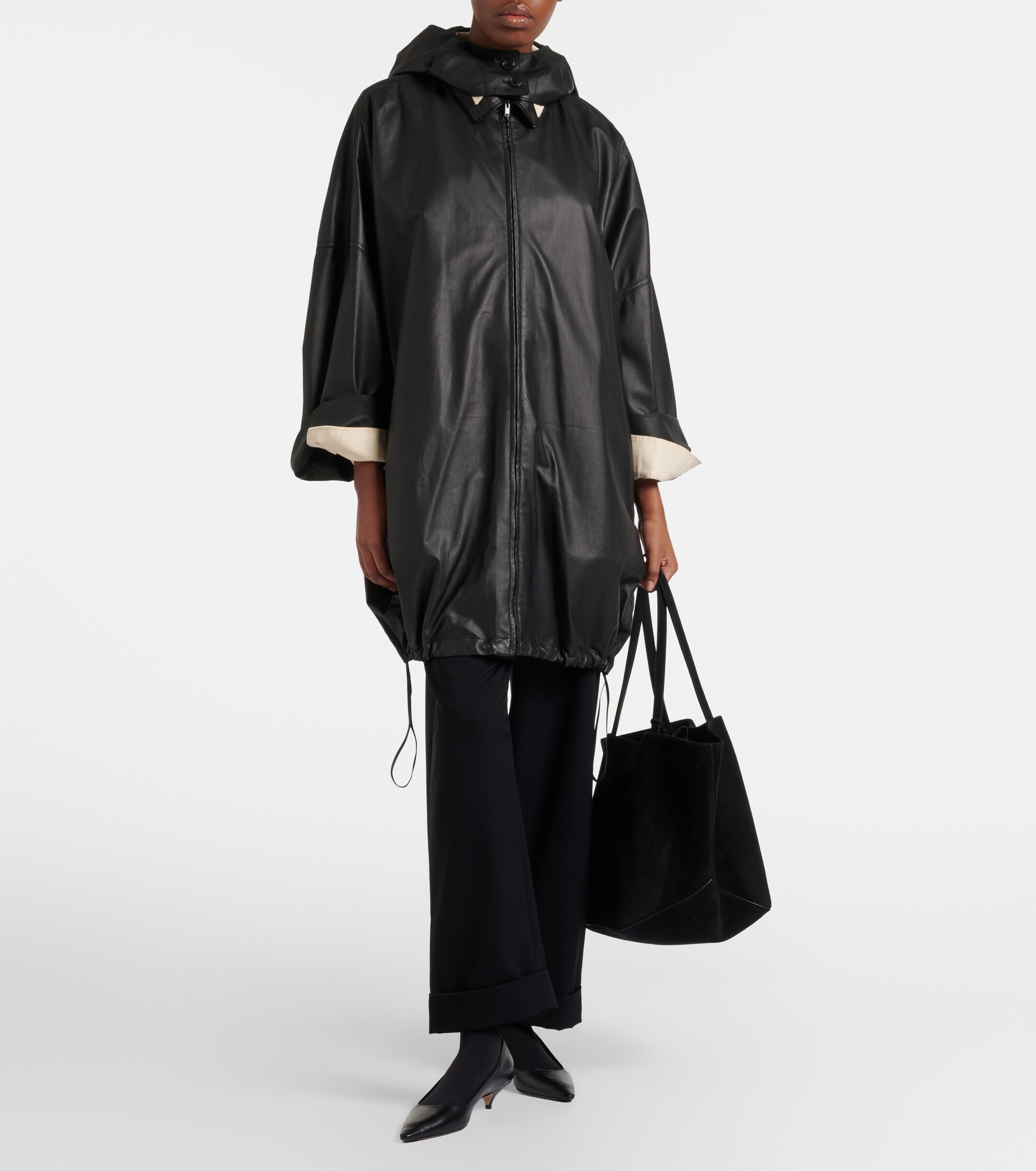 The Row Park Three Edge suede tote bag