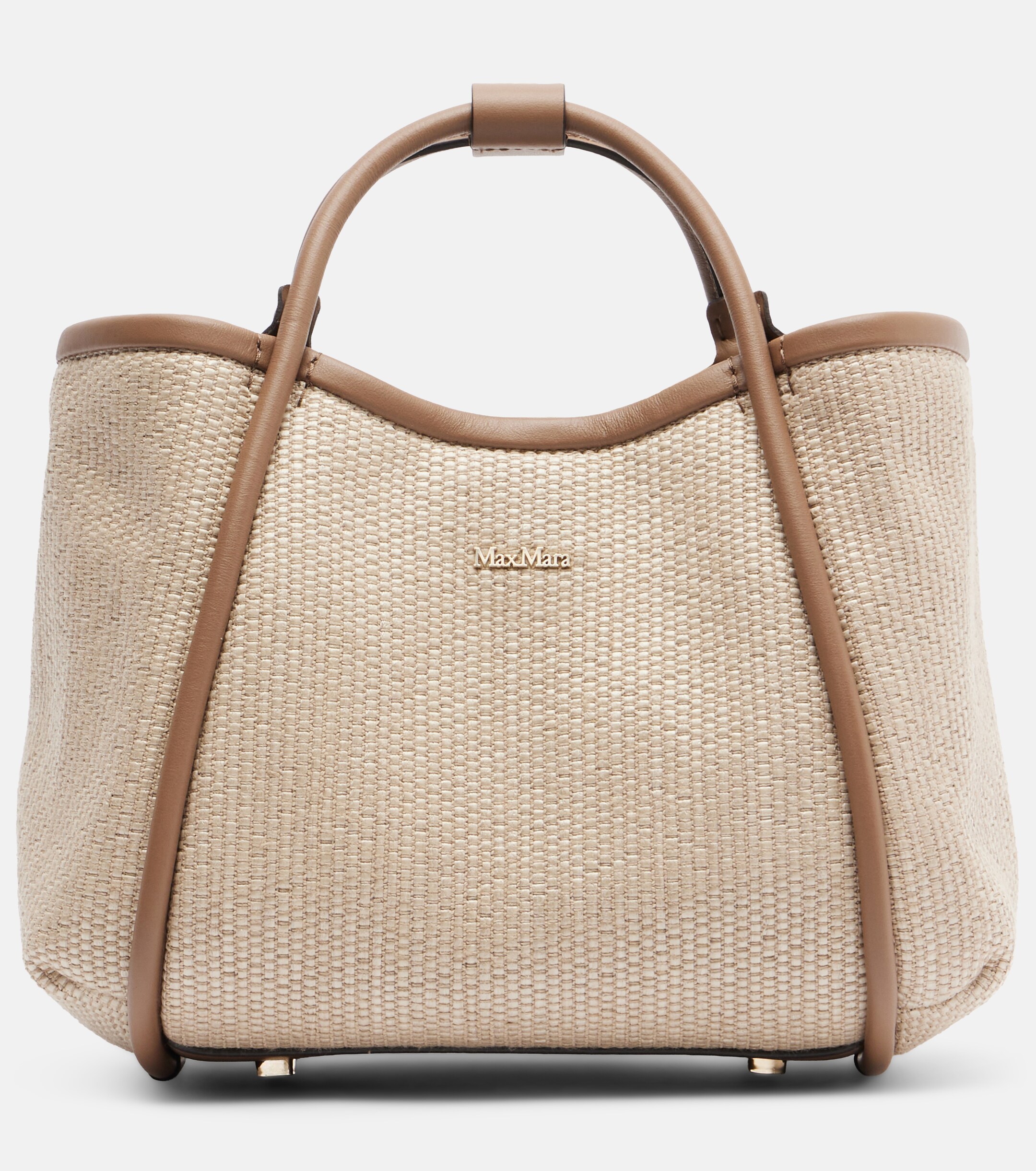 Max Mara Marin Small leather-trimmed top-handle bag