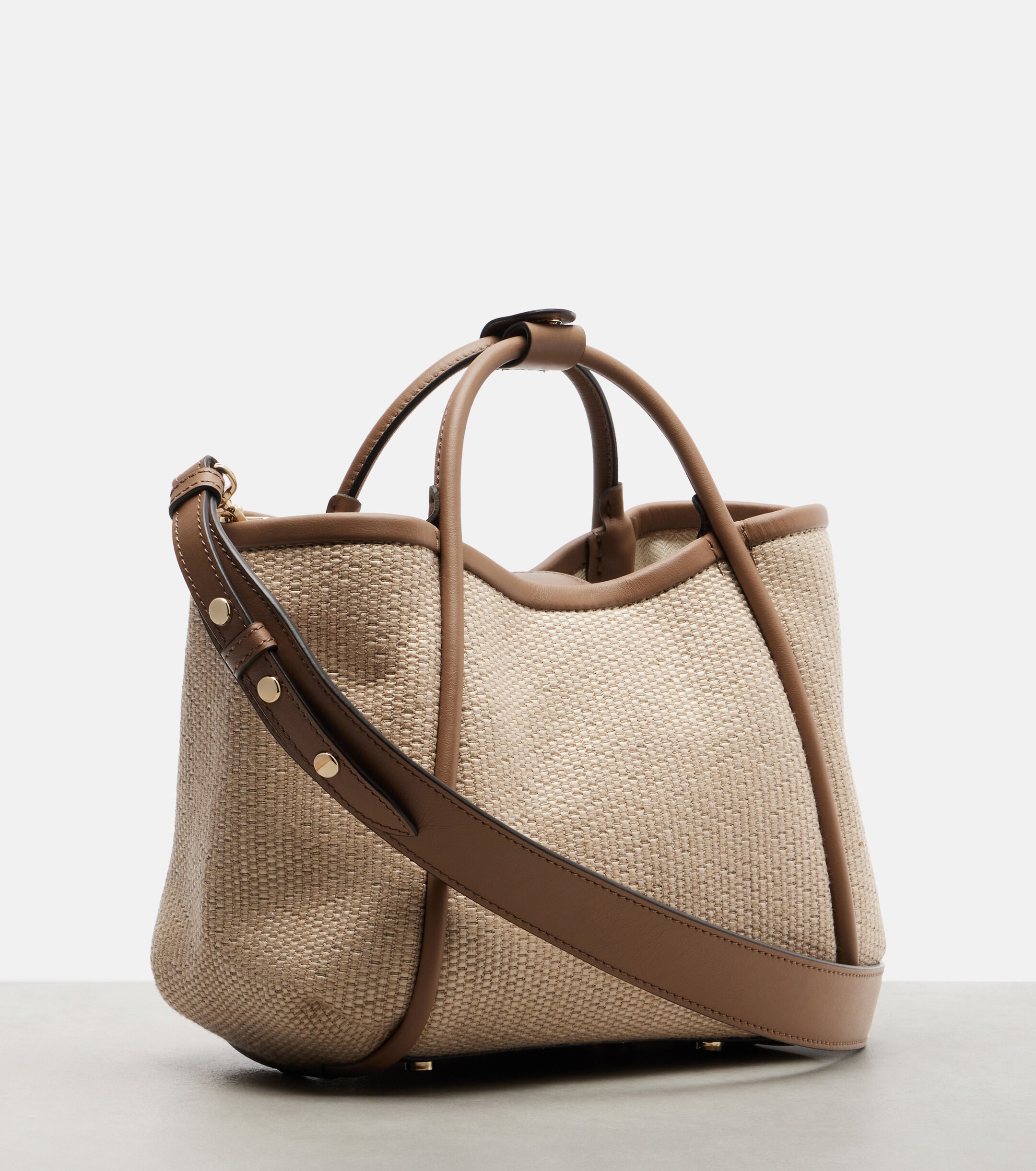 Max Mara Marin Small leather-trimmed top-handle bag