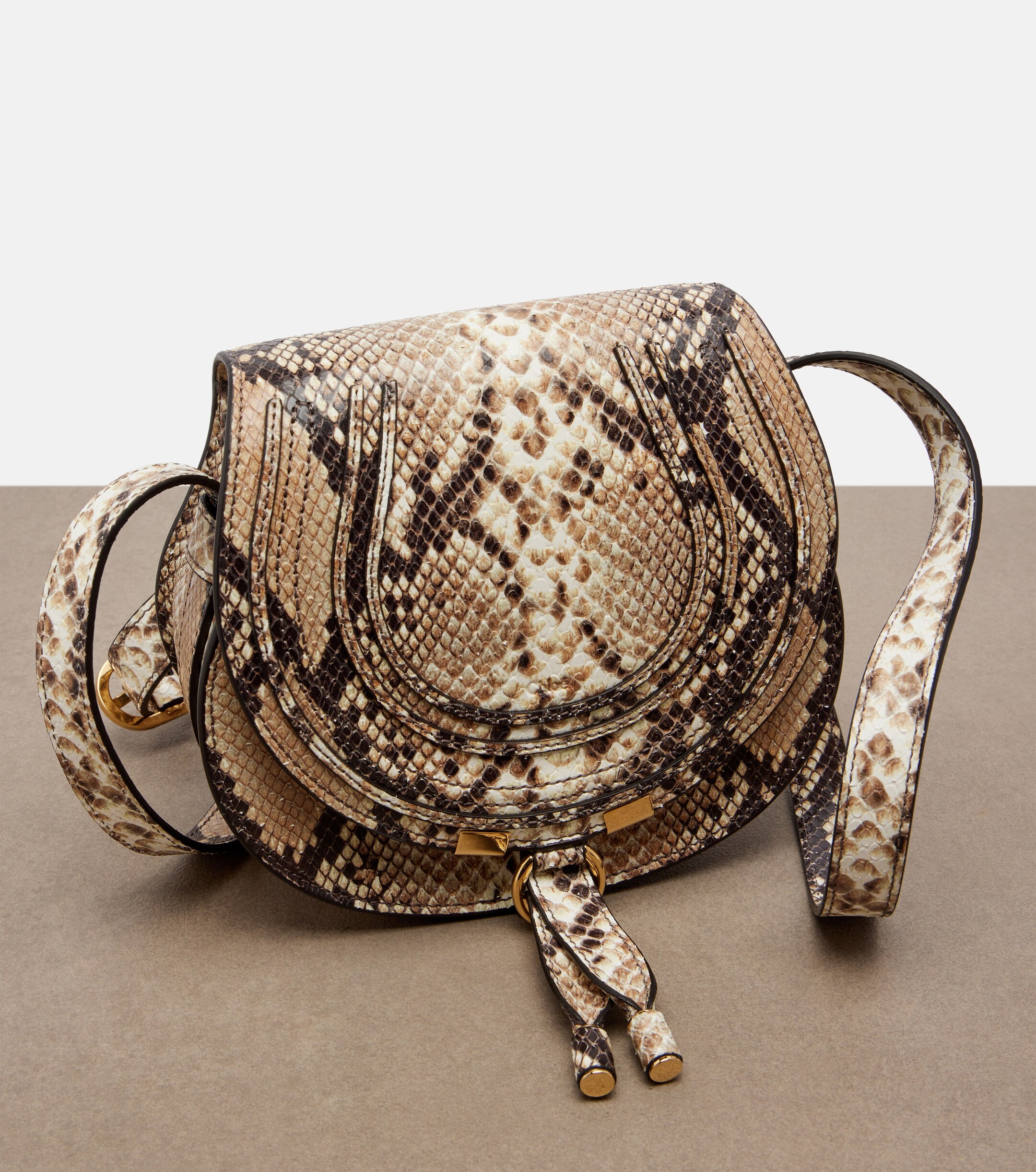 Chloé Marcie Mini snake-effect leather crossbody bag