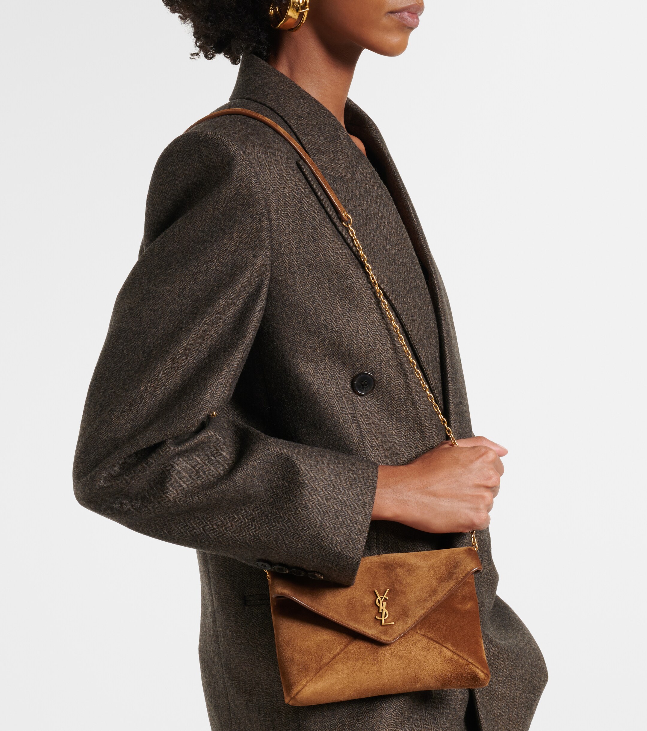 Saint Laurent Cassandre Small suede pouch