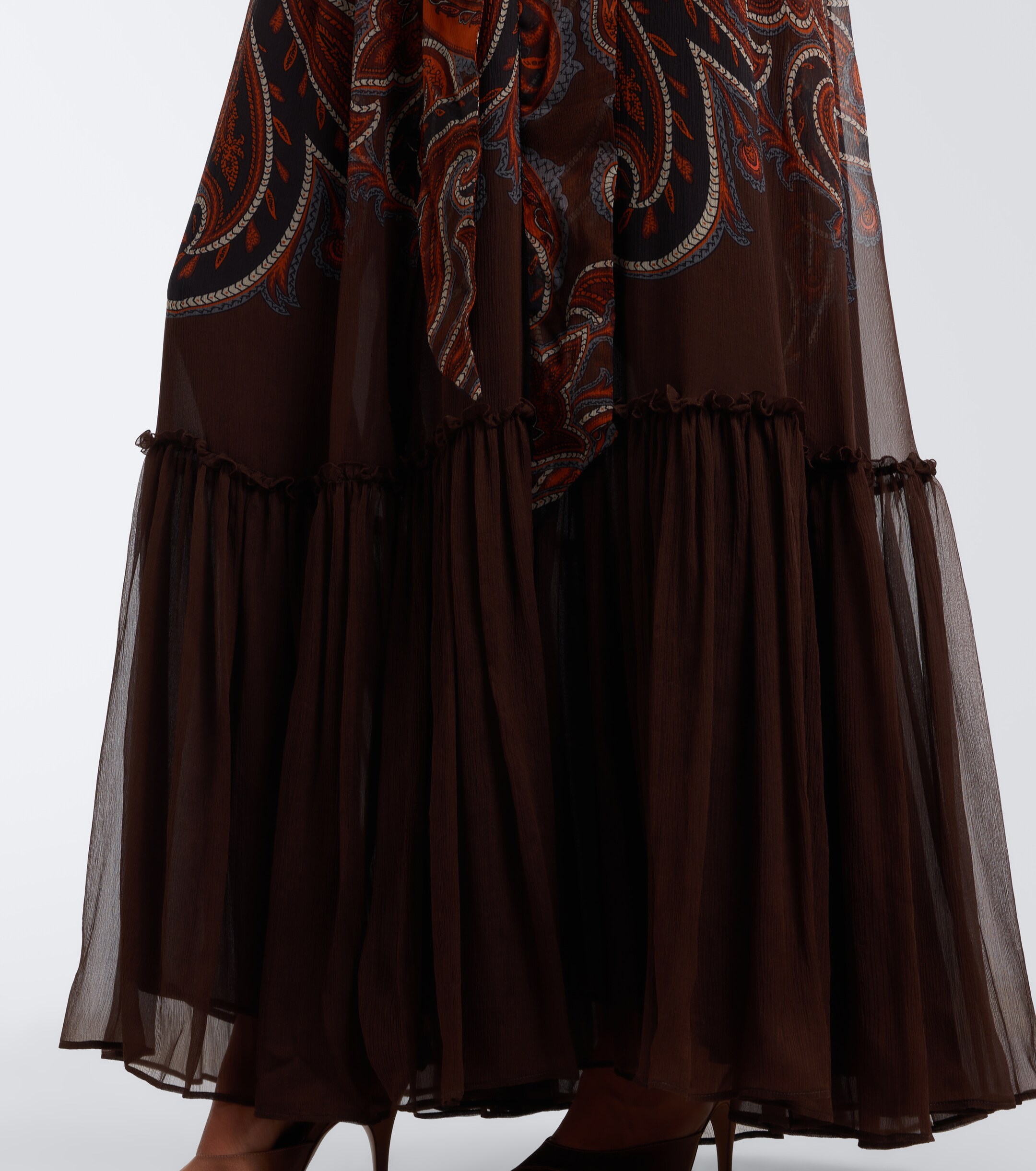 Etro Etro Paisley tie-neck silk maxi dress