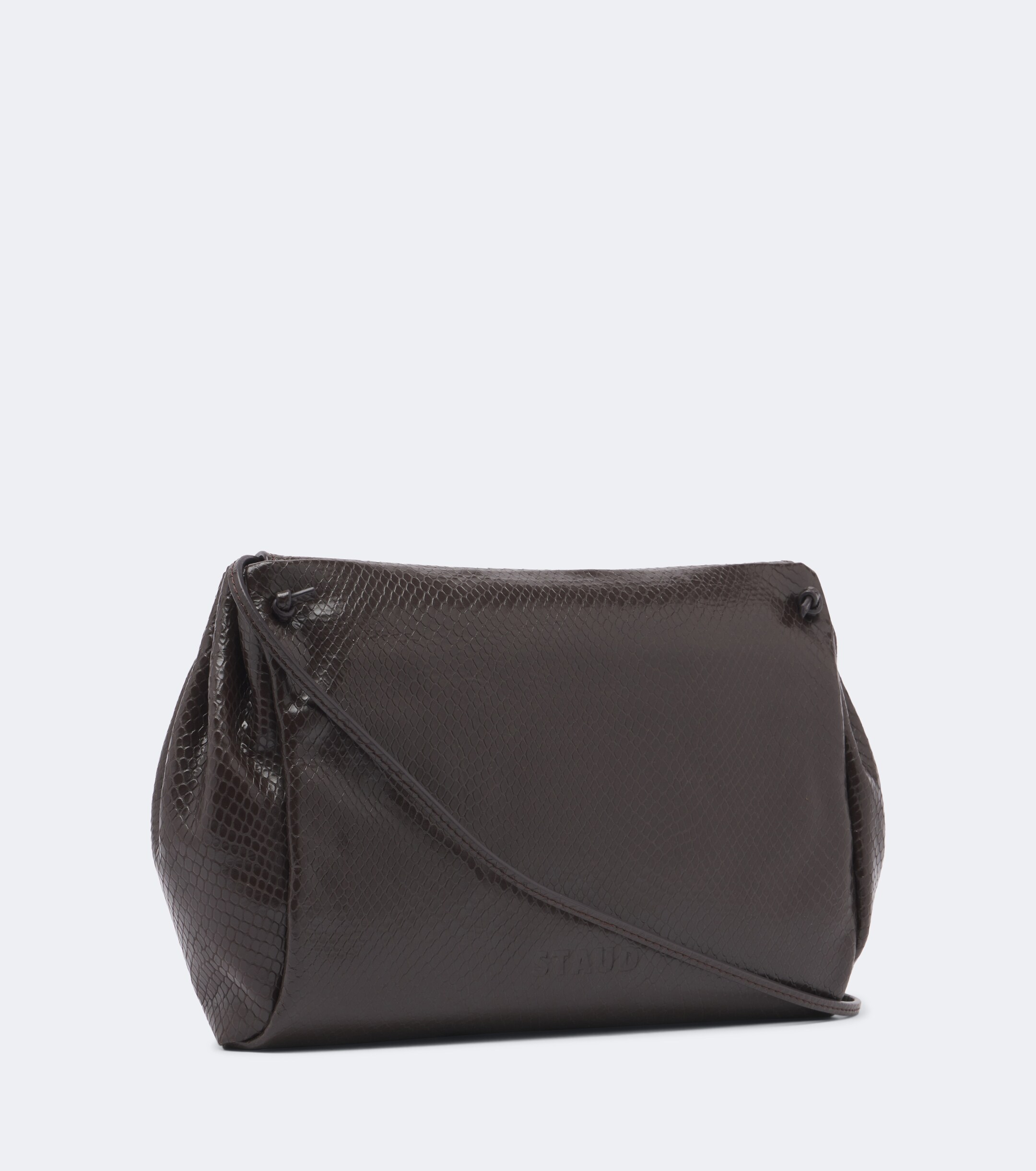Staud Staud Cy snake-effect leather clutch