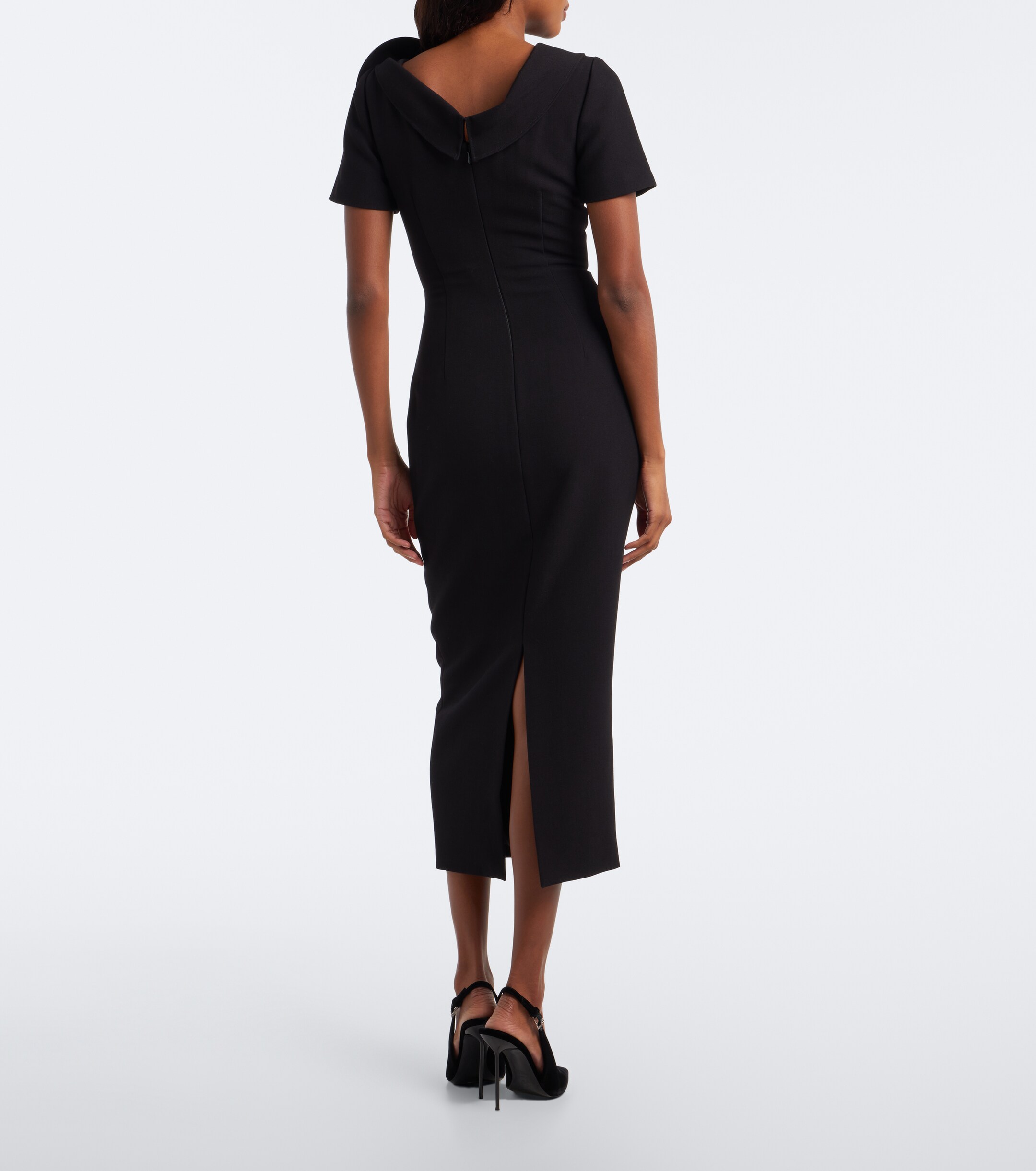 Roland Mouret Roland Mouret Floral-appliqué crêpe midi dress