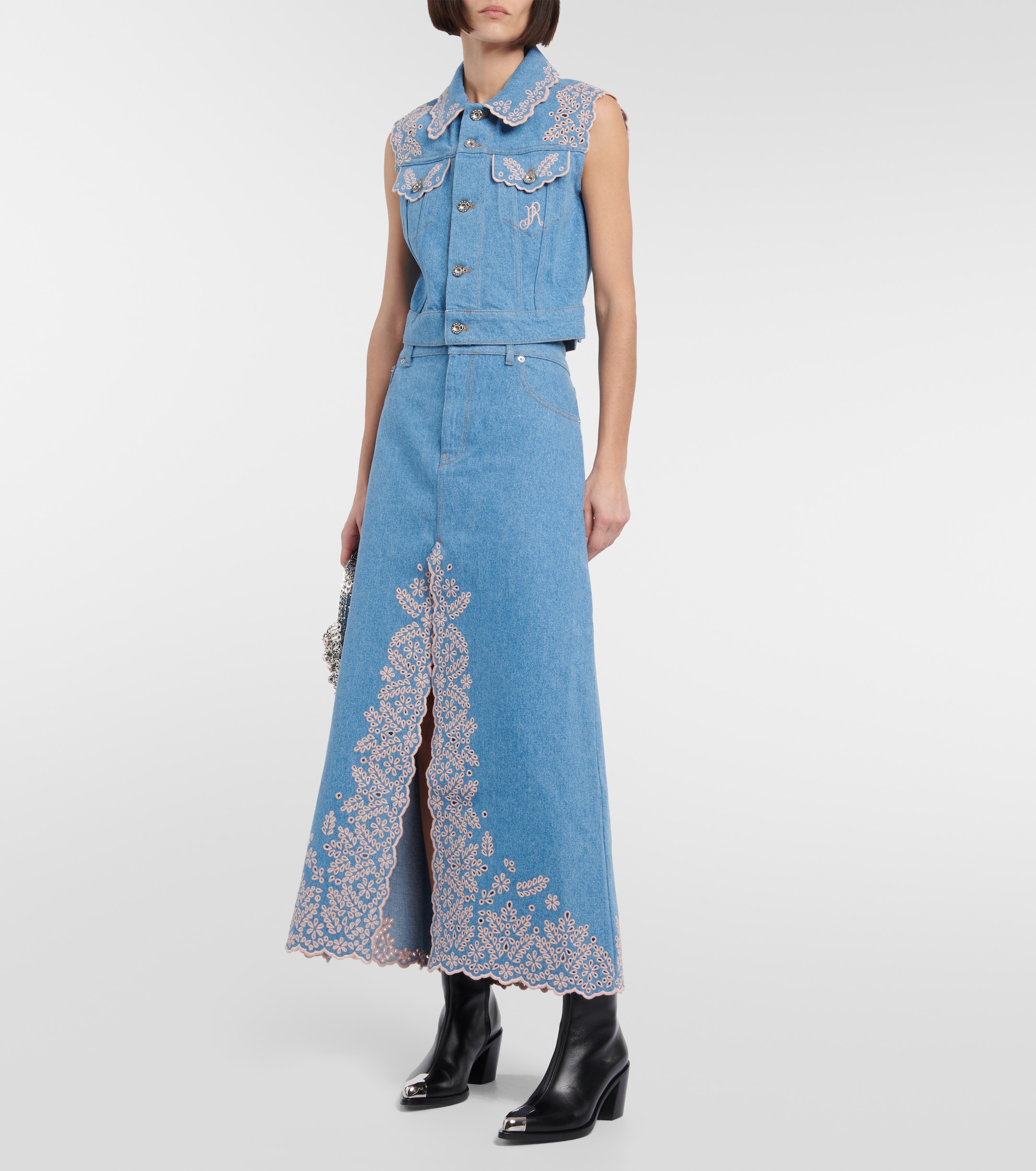 Rabanne Embroidered denim vest