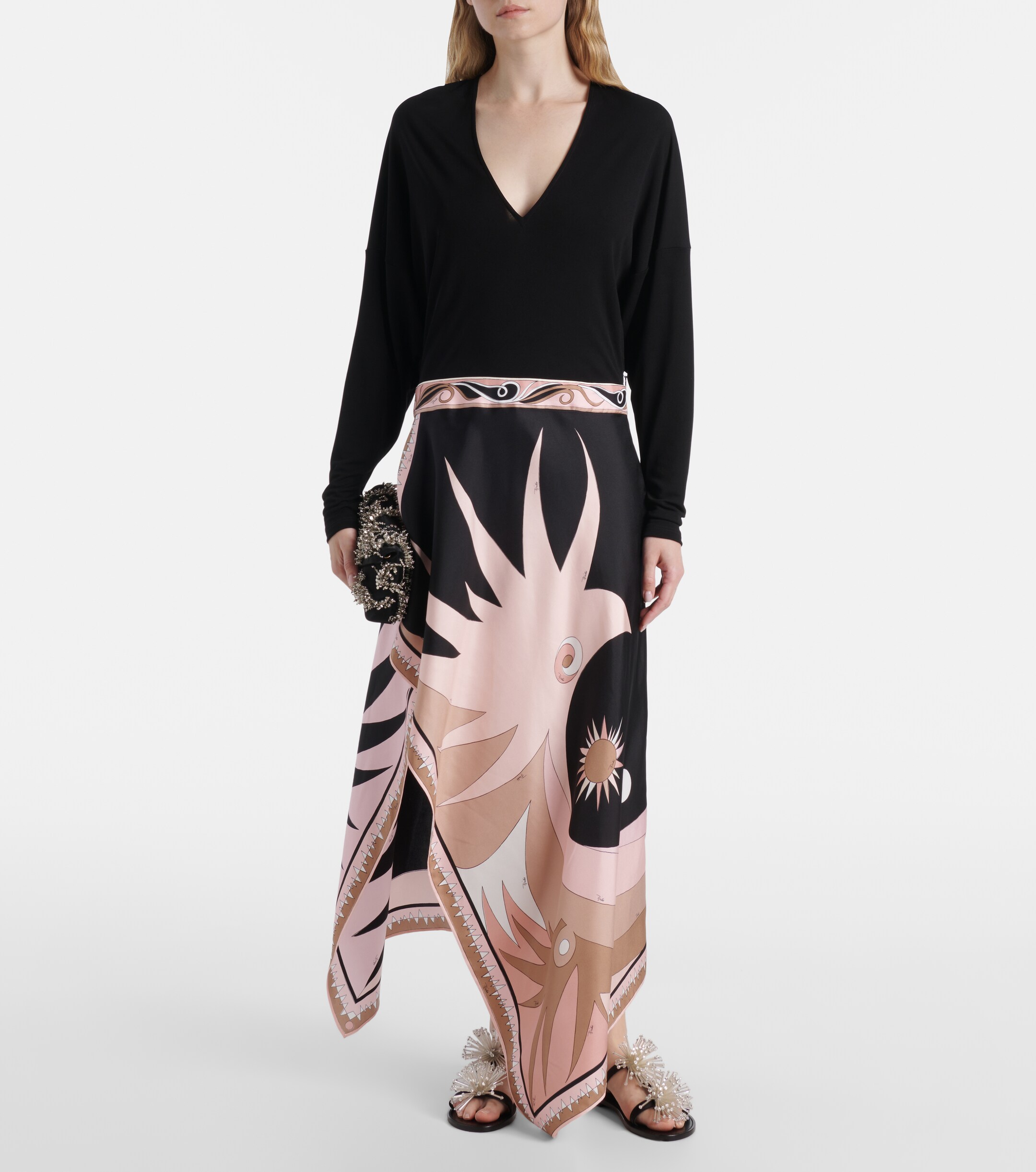 pucci midi dresses PUCCI Halterneck printed silk-twill midi dress by Pucci