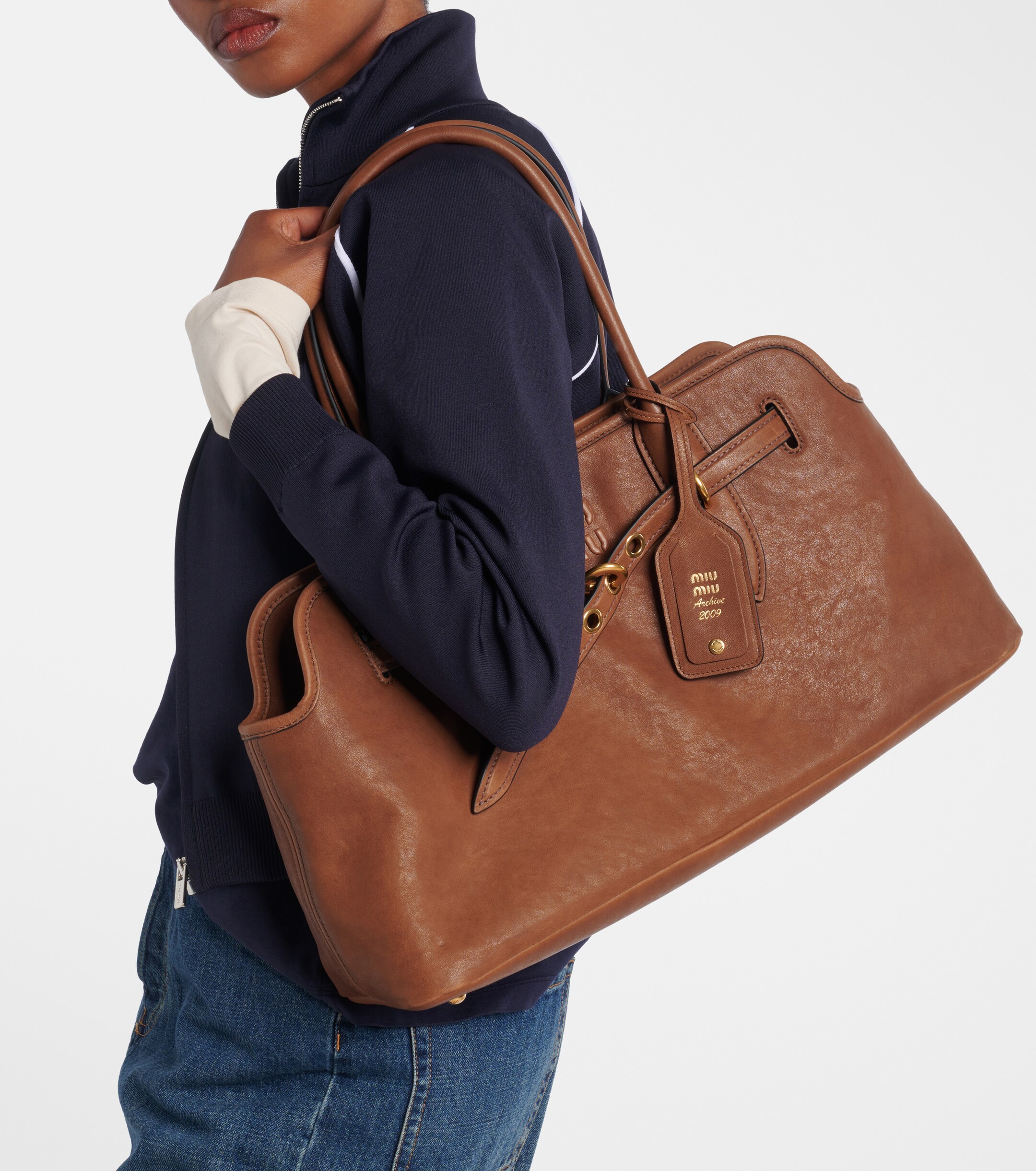 Miu Miu Aventure Large leather tote bag