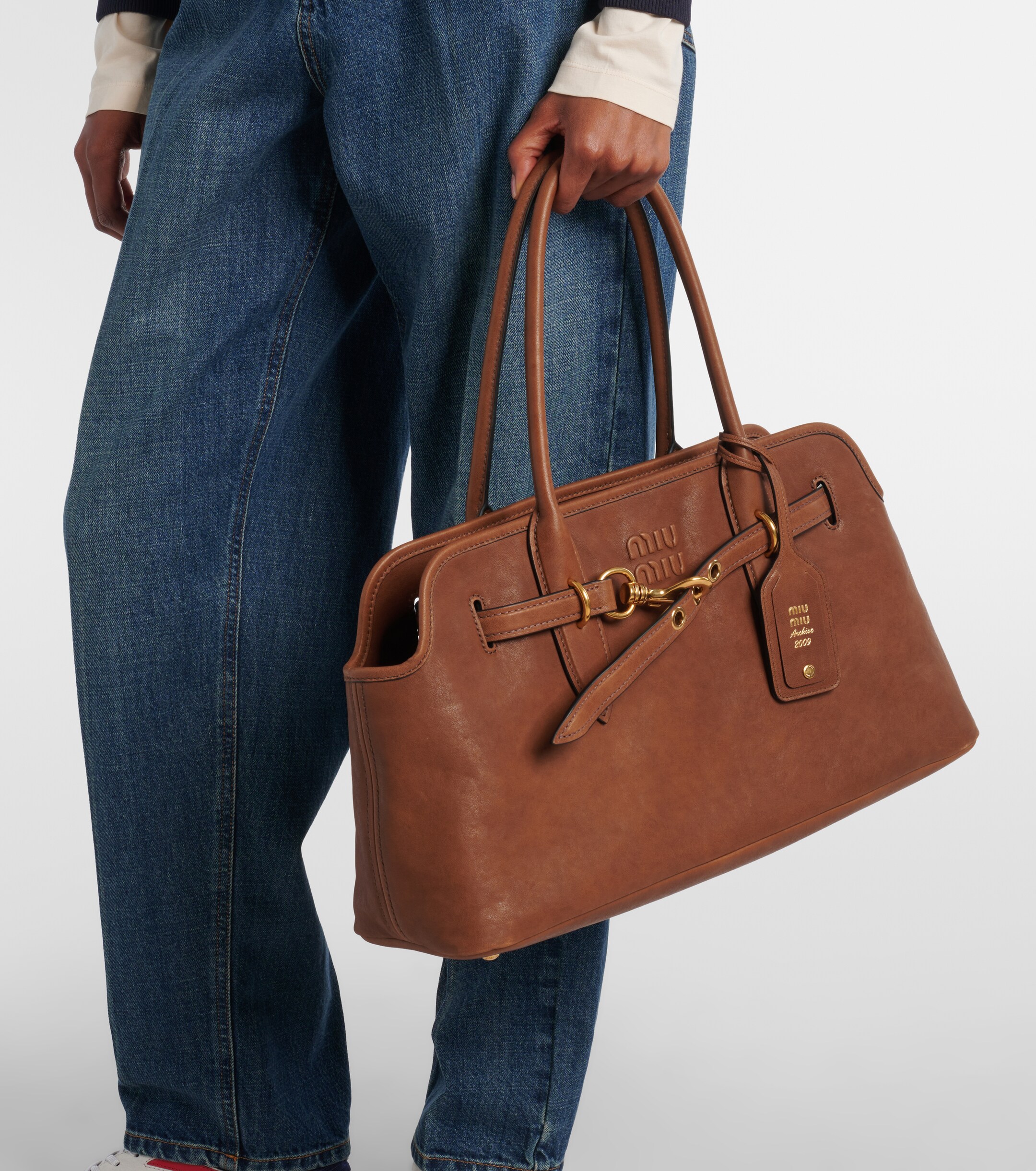 Miu Miu Aventure Large leather tote bag