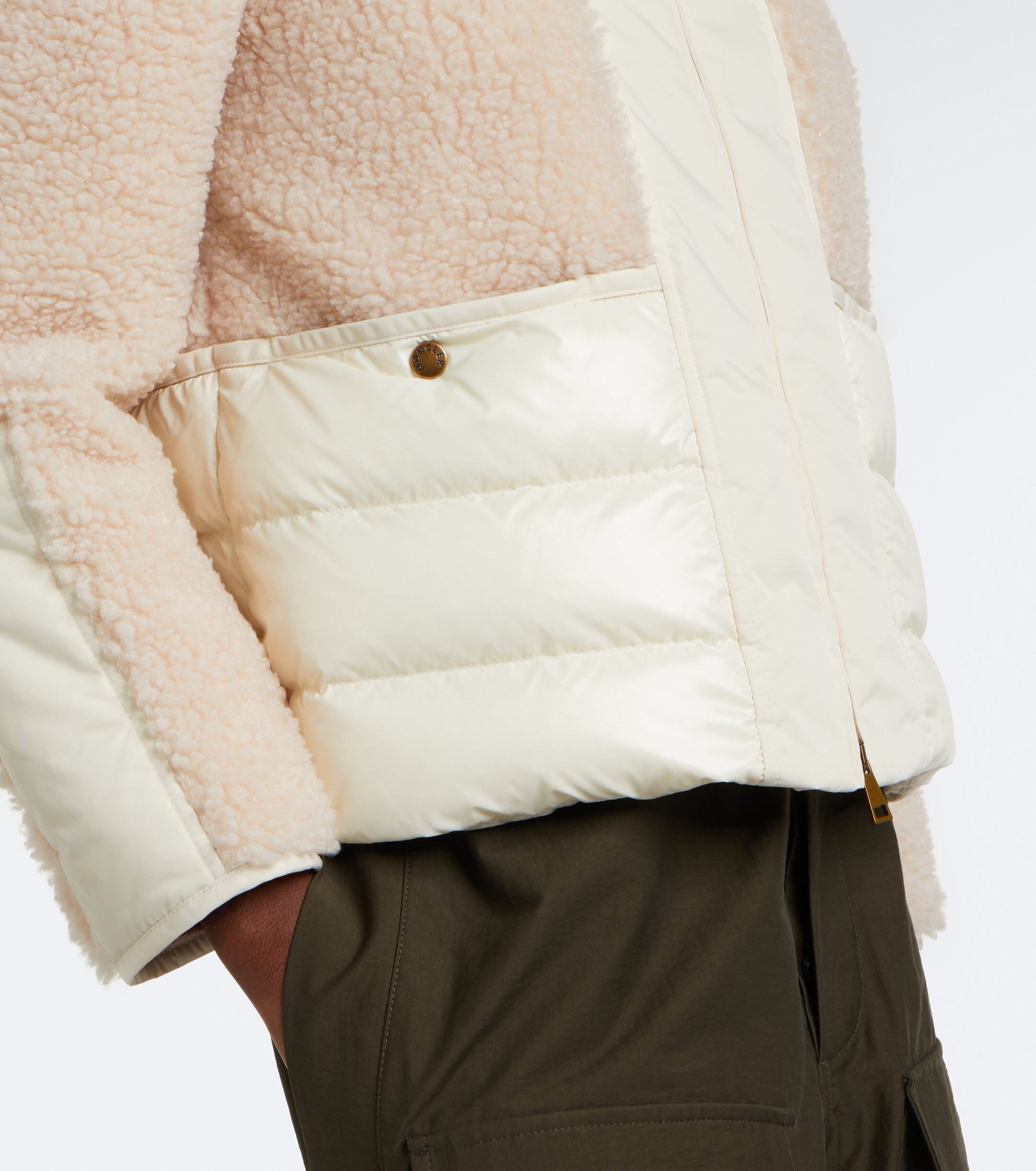 Moncler Moncler Glorieux teddy-trimmed down jacket