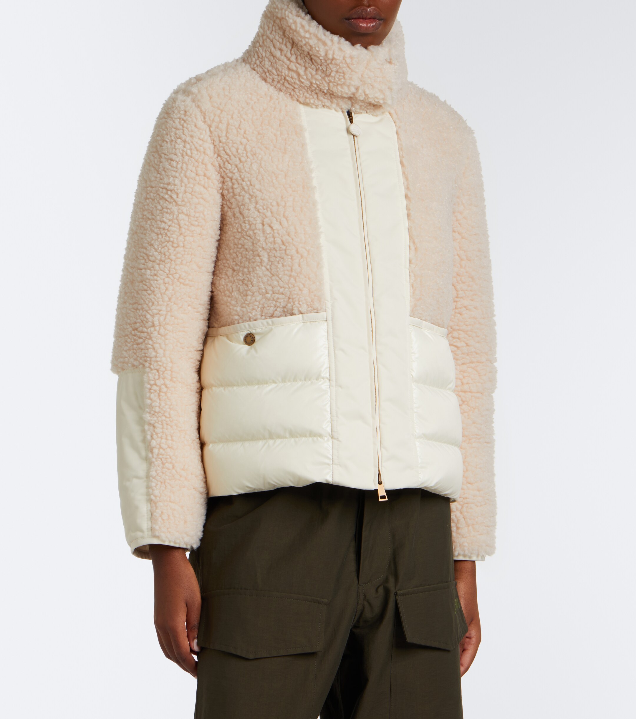Moncler Moncler Glorieux teddy-trimmed down jacket