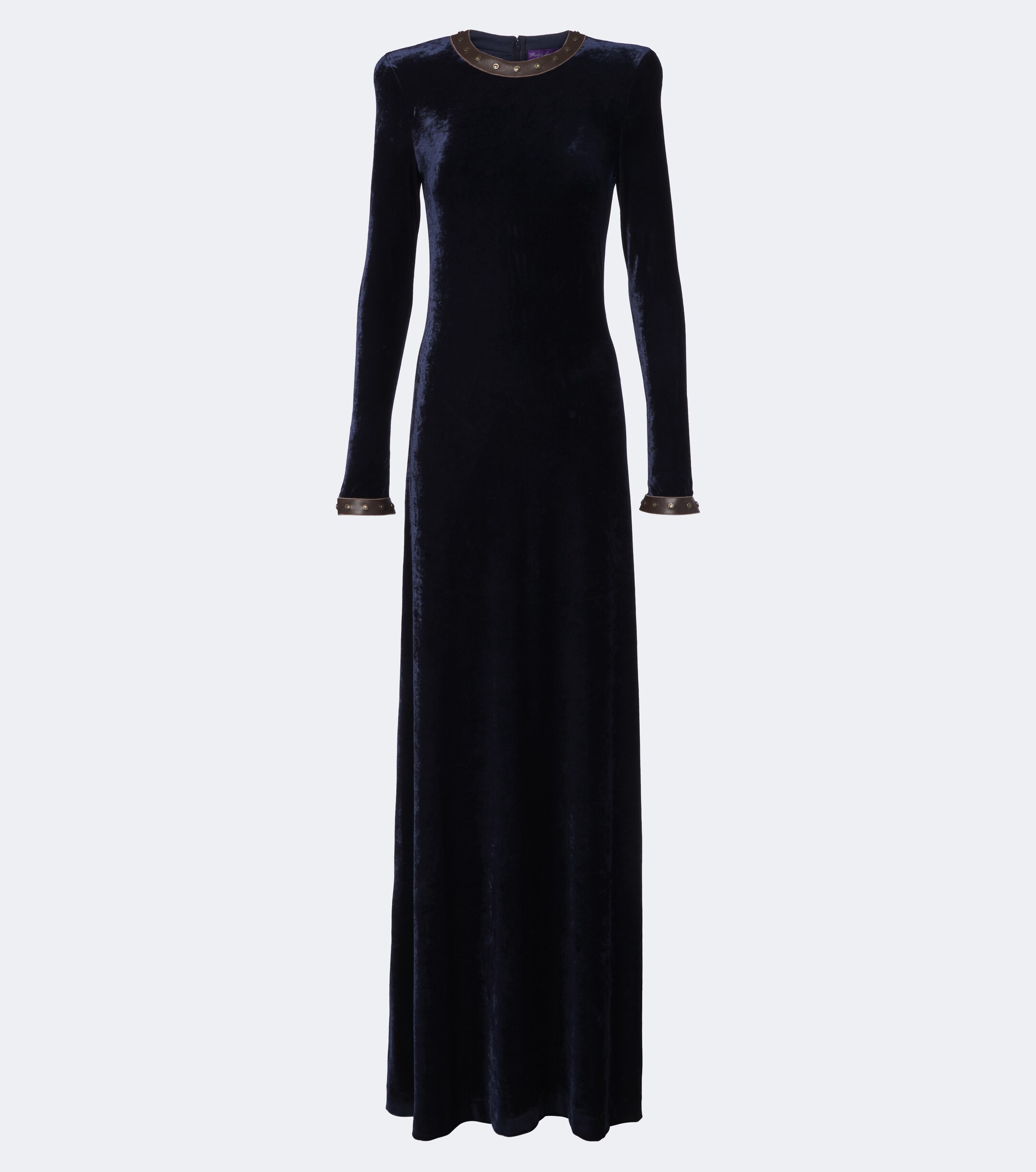 Ralph Lauren Collection Ralph Lauren Collection Nancie leather-trimmed velour gown