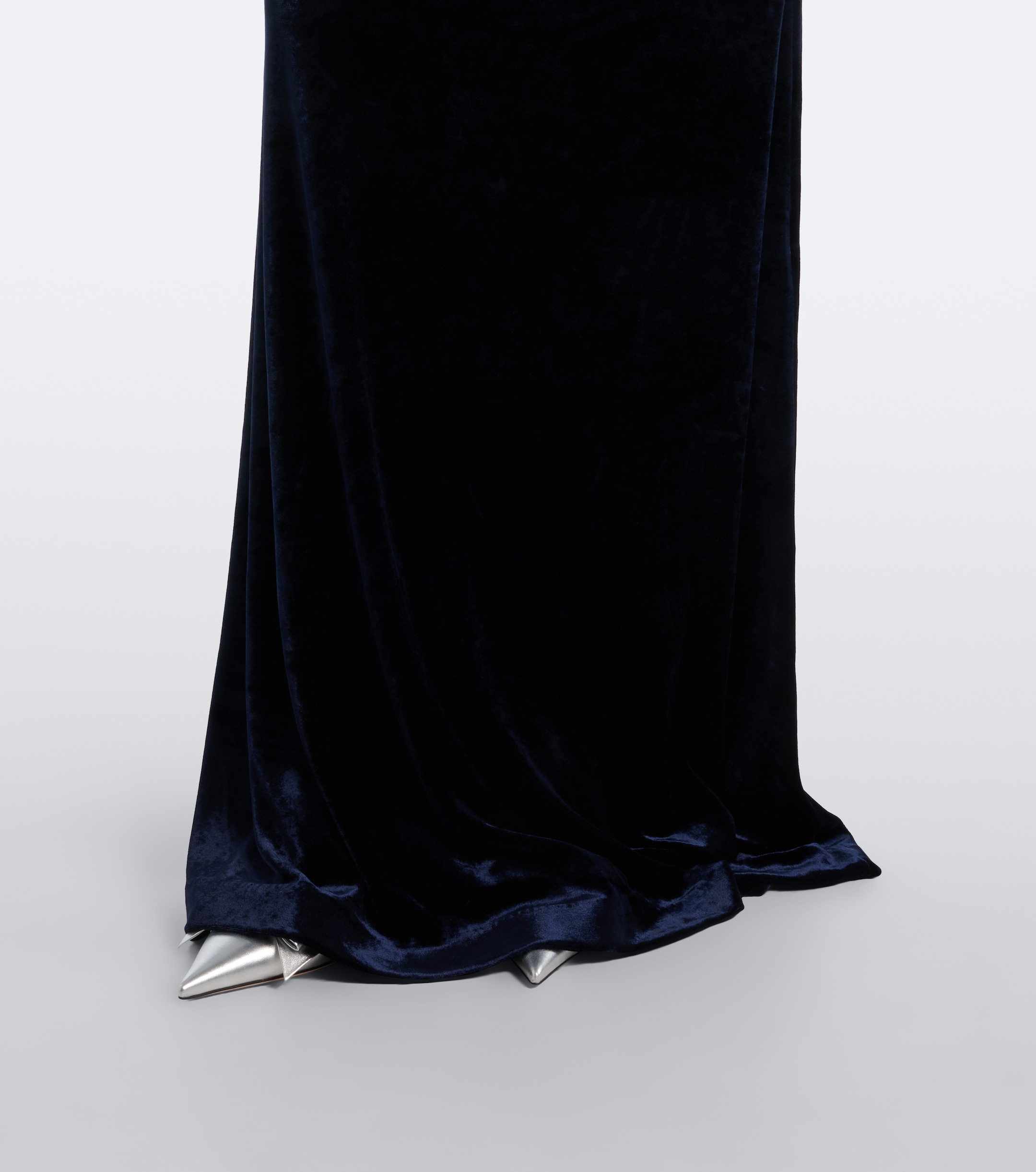 Ralph Lauren Collection Ralph Lauren Collection Nancie leather-trimmed velour gown