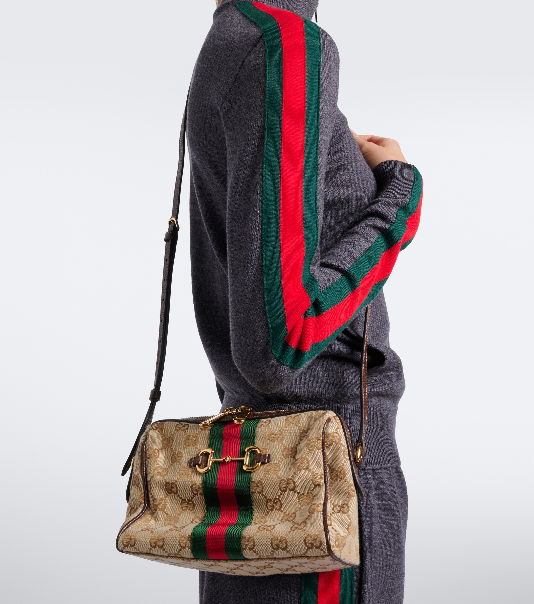 Gucci Horsebit Small GG canvas camera bag