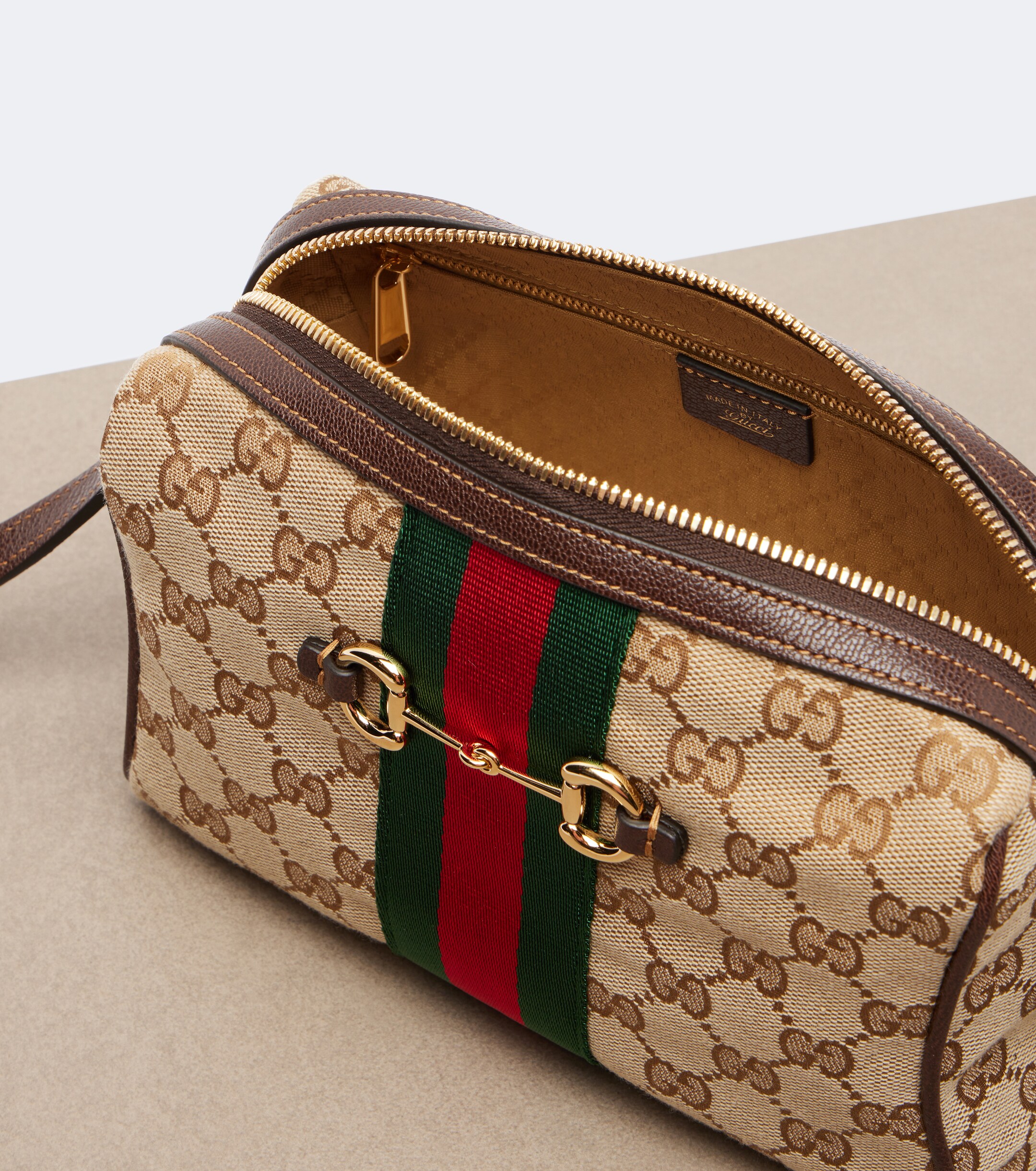 Gucci Horsebit Small GG canvas camera bag