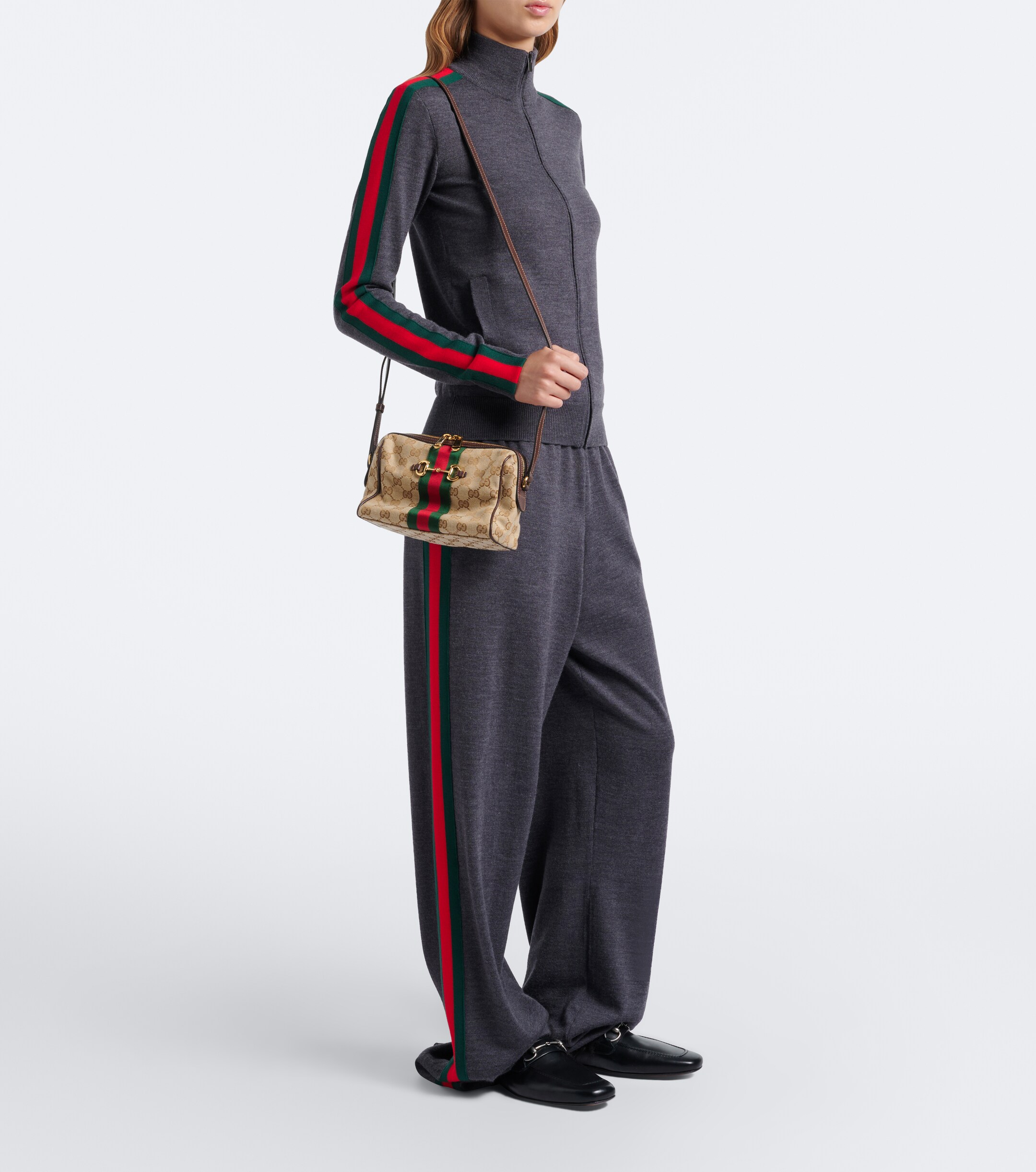 Gucci Horsebit Small GG canvas camera bag