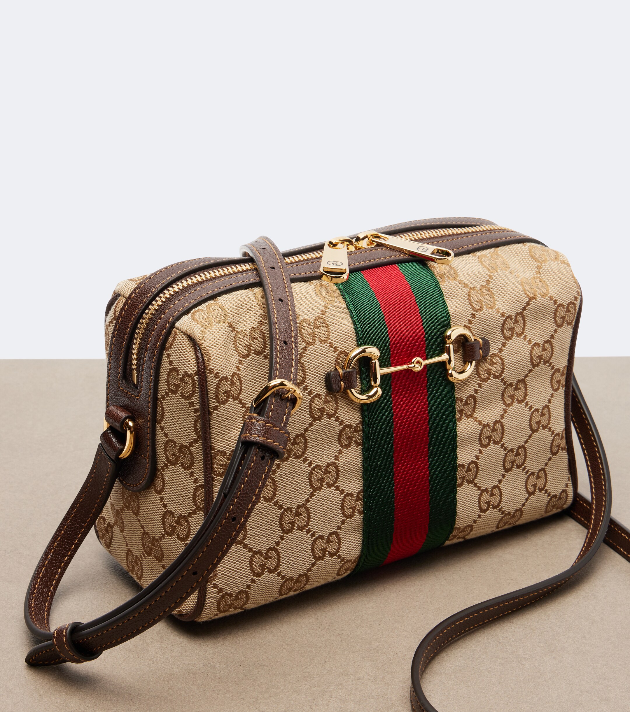Gucci Horsebit Small GG canvas camera bag