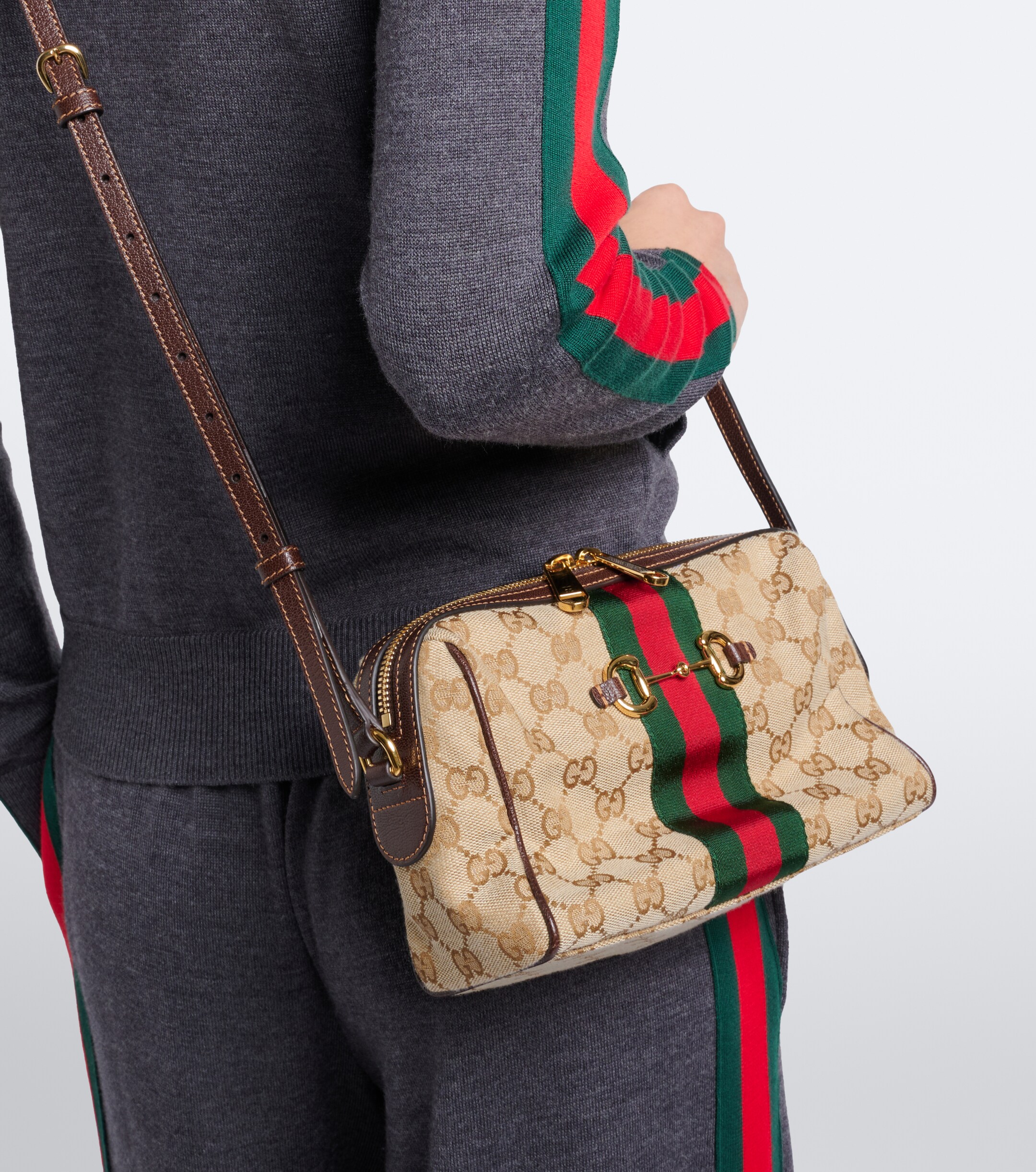 Gucci Horsebit Small GG canvas camera bag