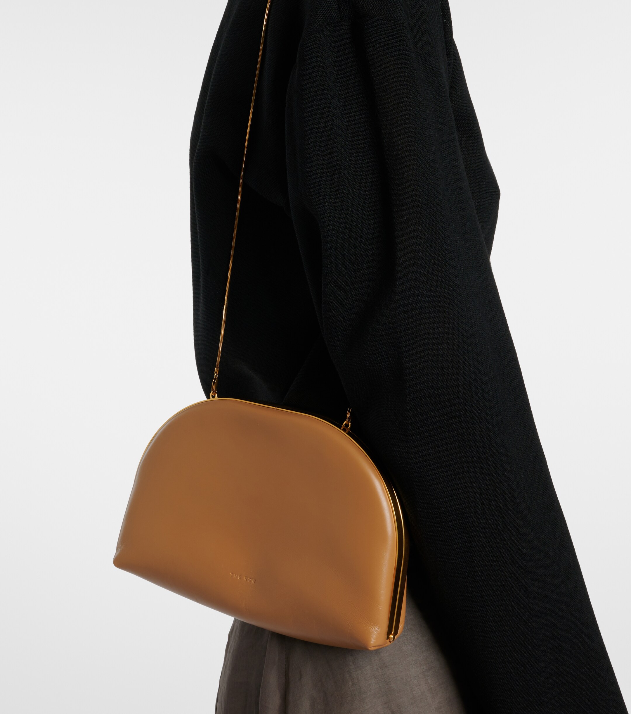 The Row Sylvia leather clutch