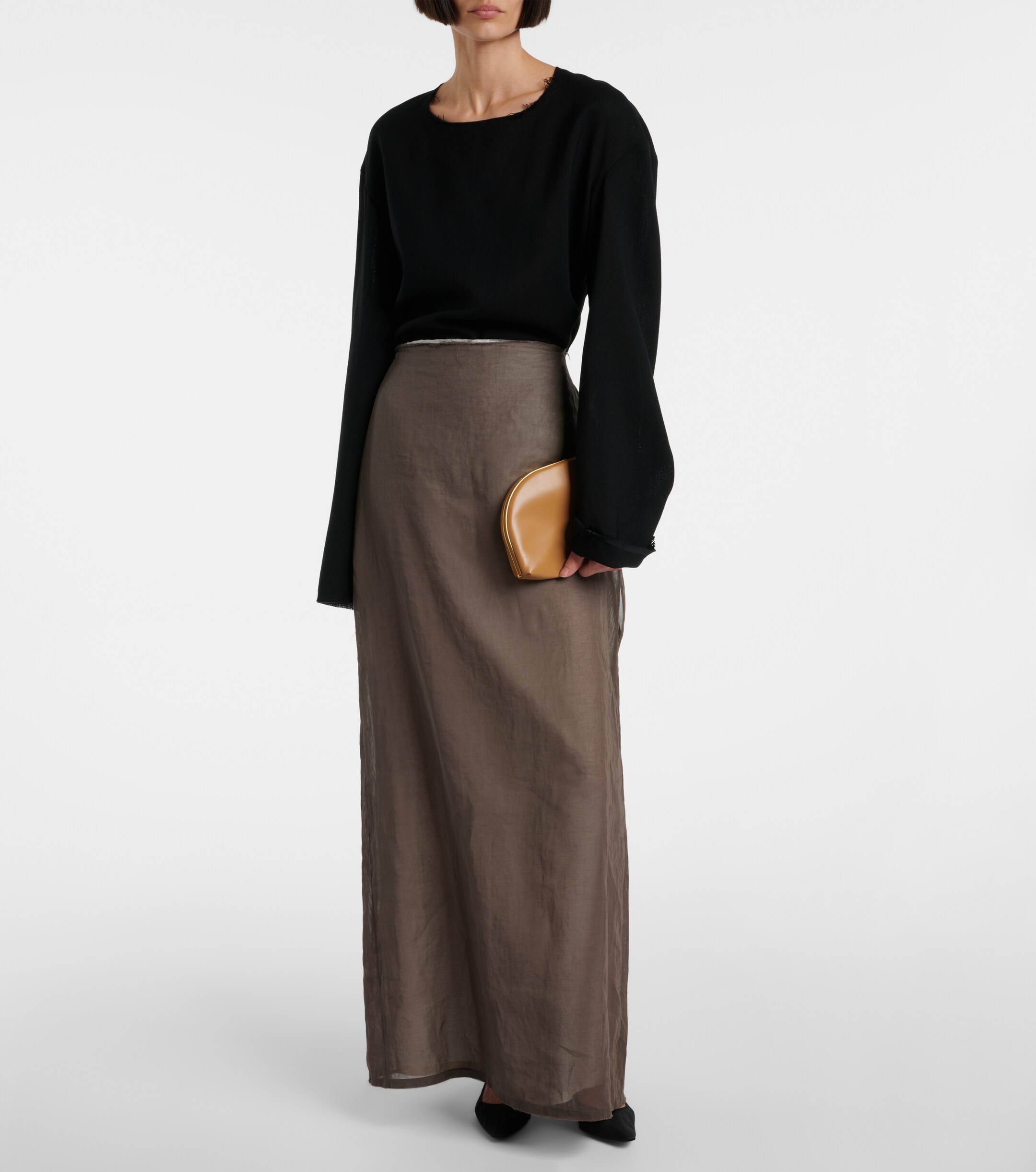 The Row Sylvia leather clutch