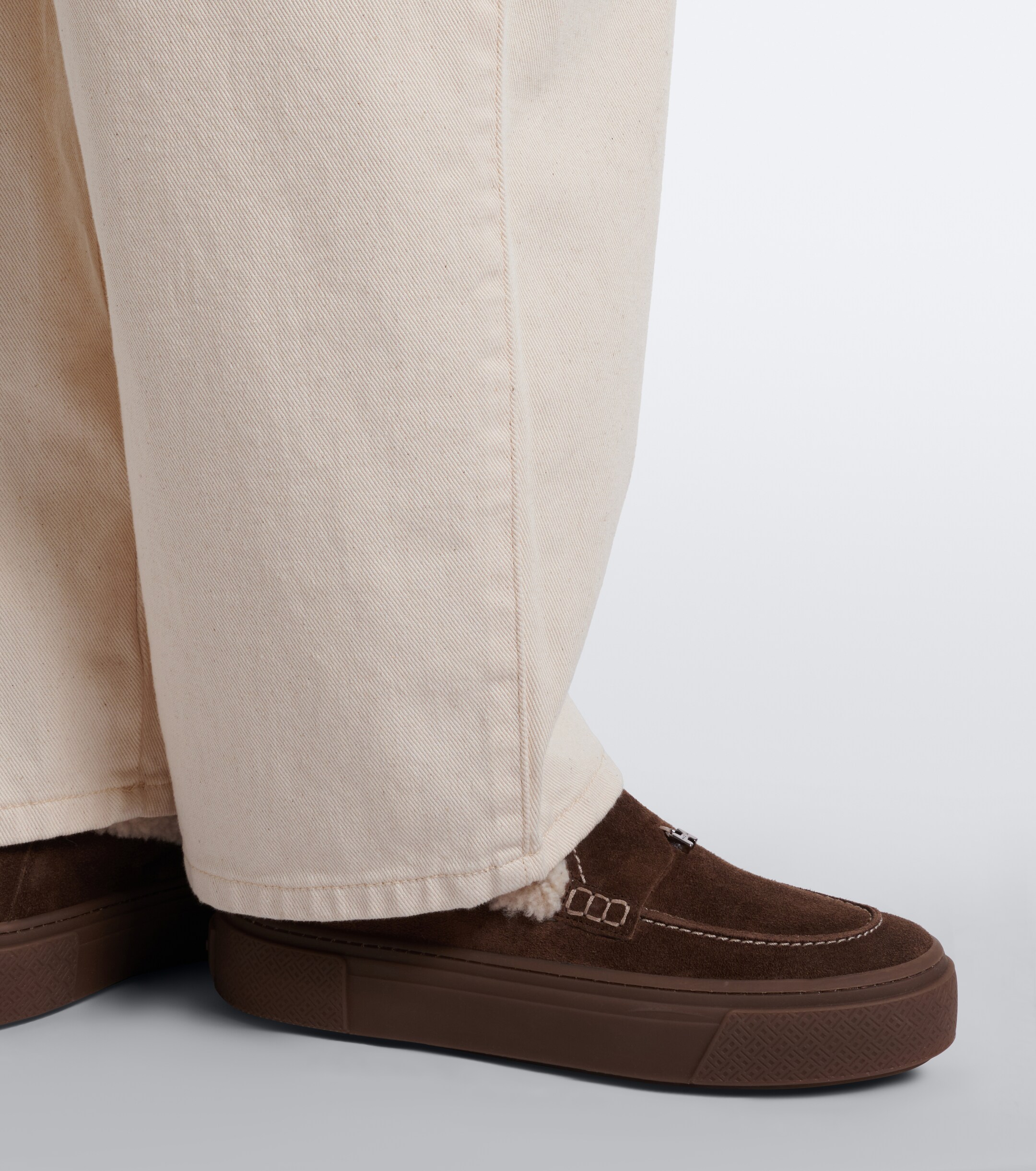 Hogan Hogan H705 shearling-lined suede loafers
