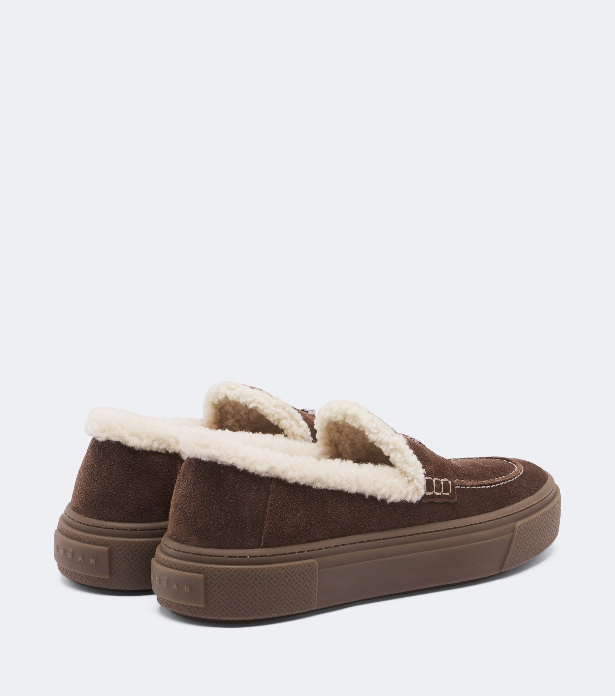 Hogan Hogan H705 shearling-lined suede loafers
