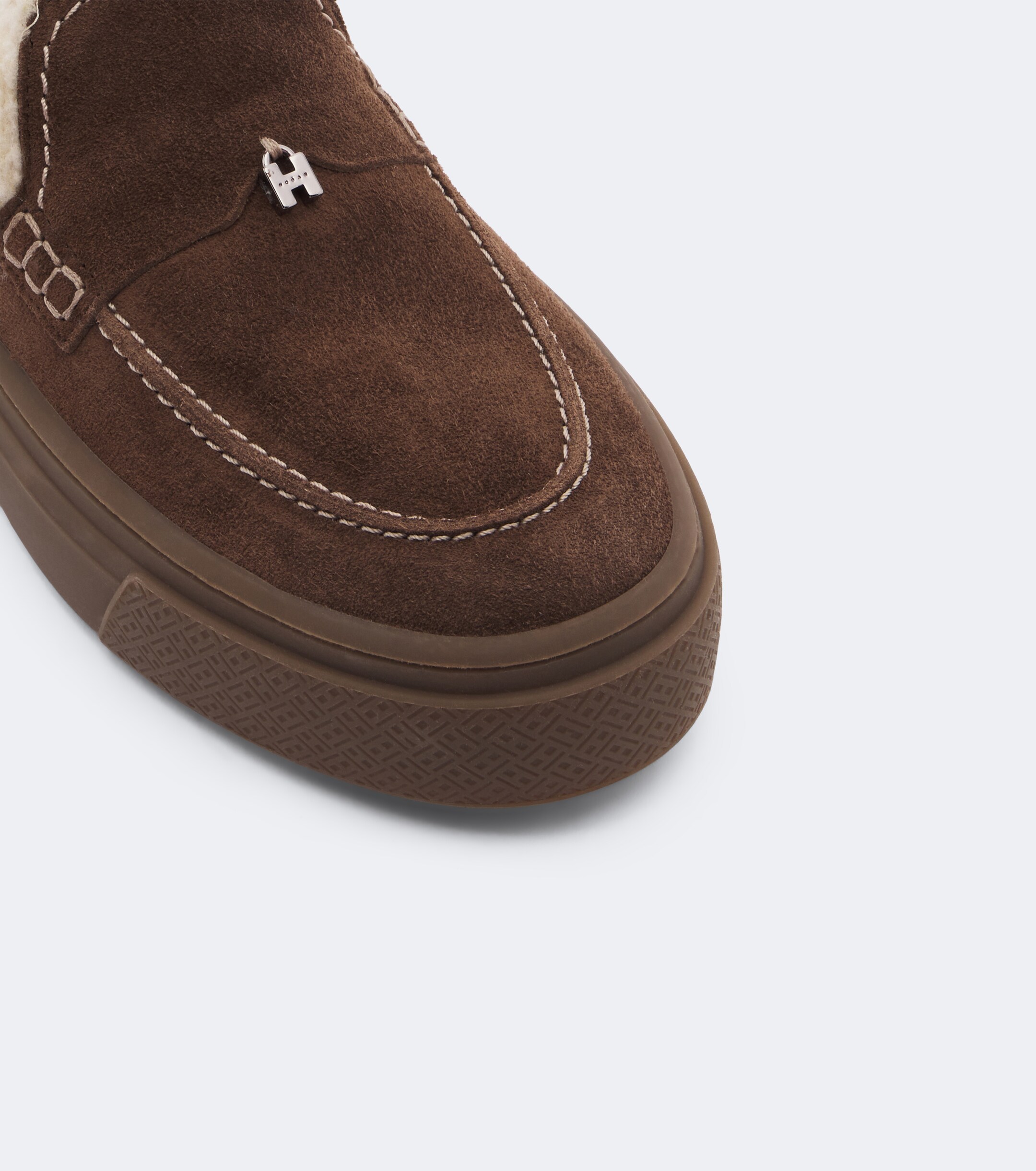 Hogan Hogan H705 shearling-lined suede loafers