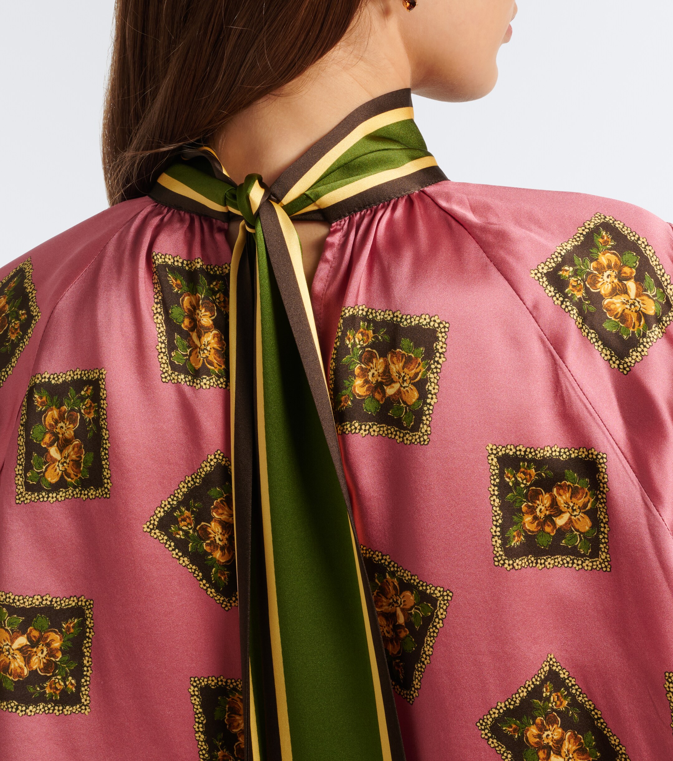 Alémais Alémais Lacey floral tie-neck silk satin blouse