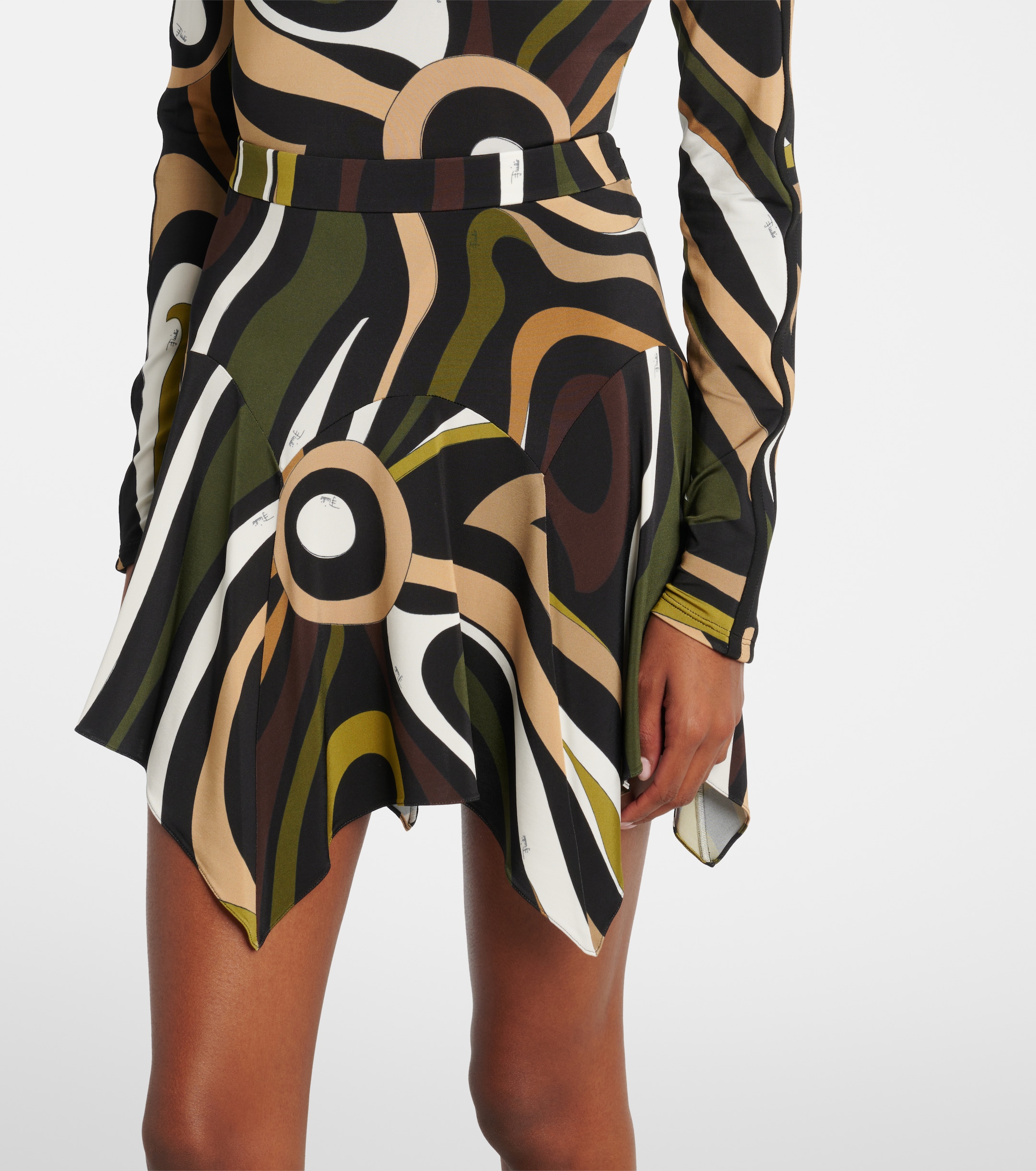 Pucci - Marmo asymmetric satin jersey miniskirt | Plush