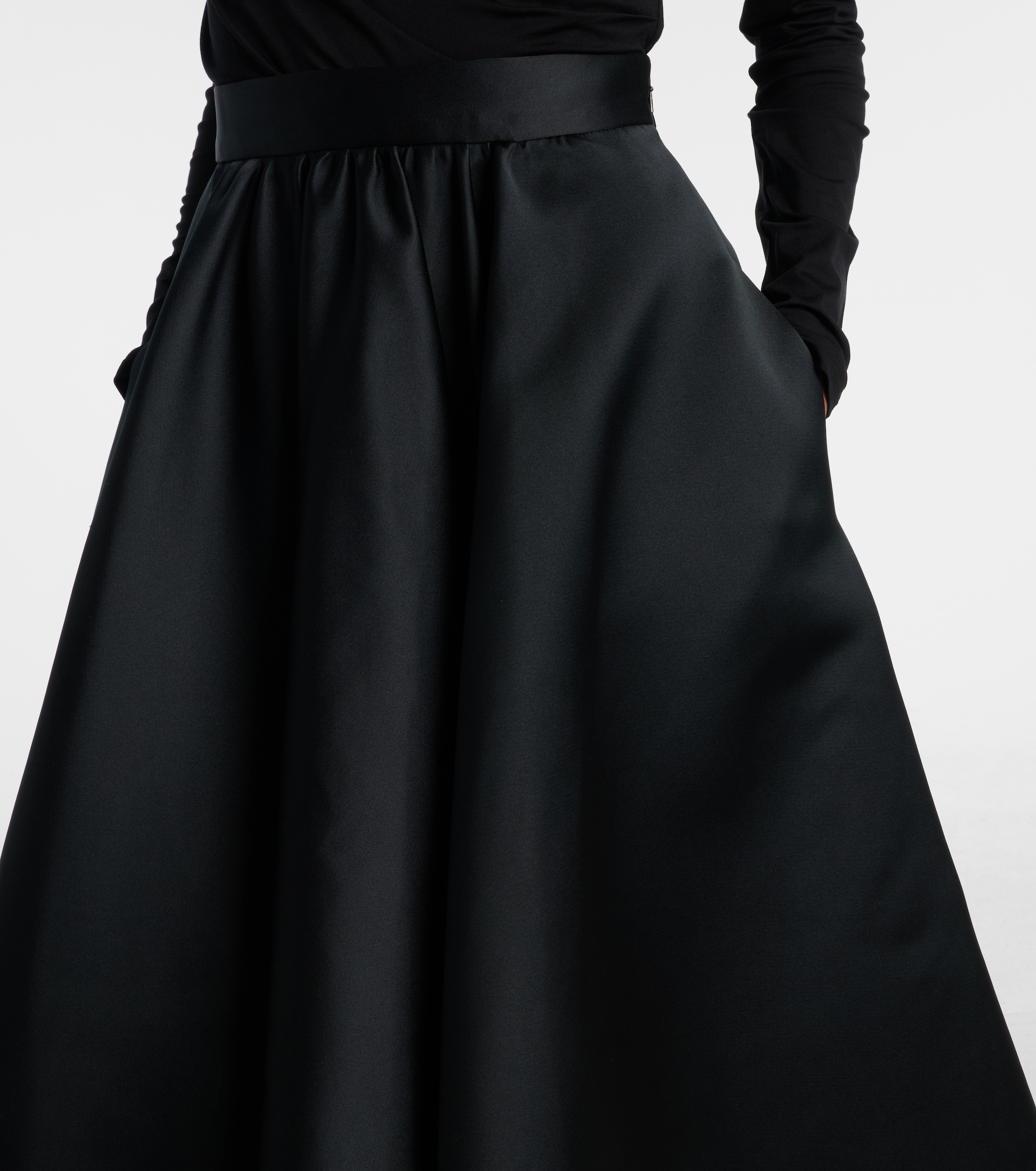 Max Mara Farneto flared satin midi skirt thumbnail