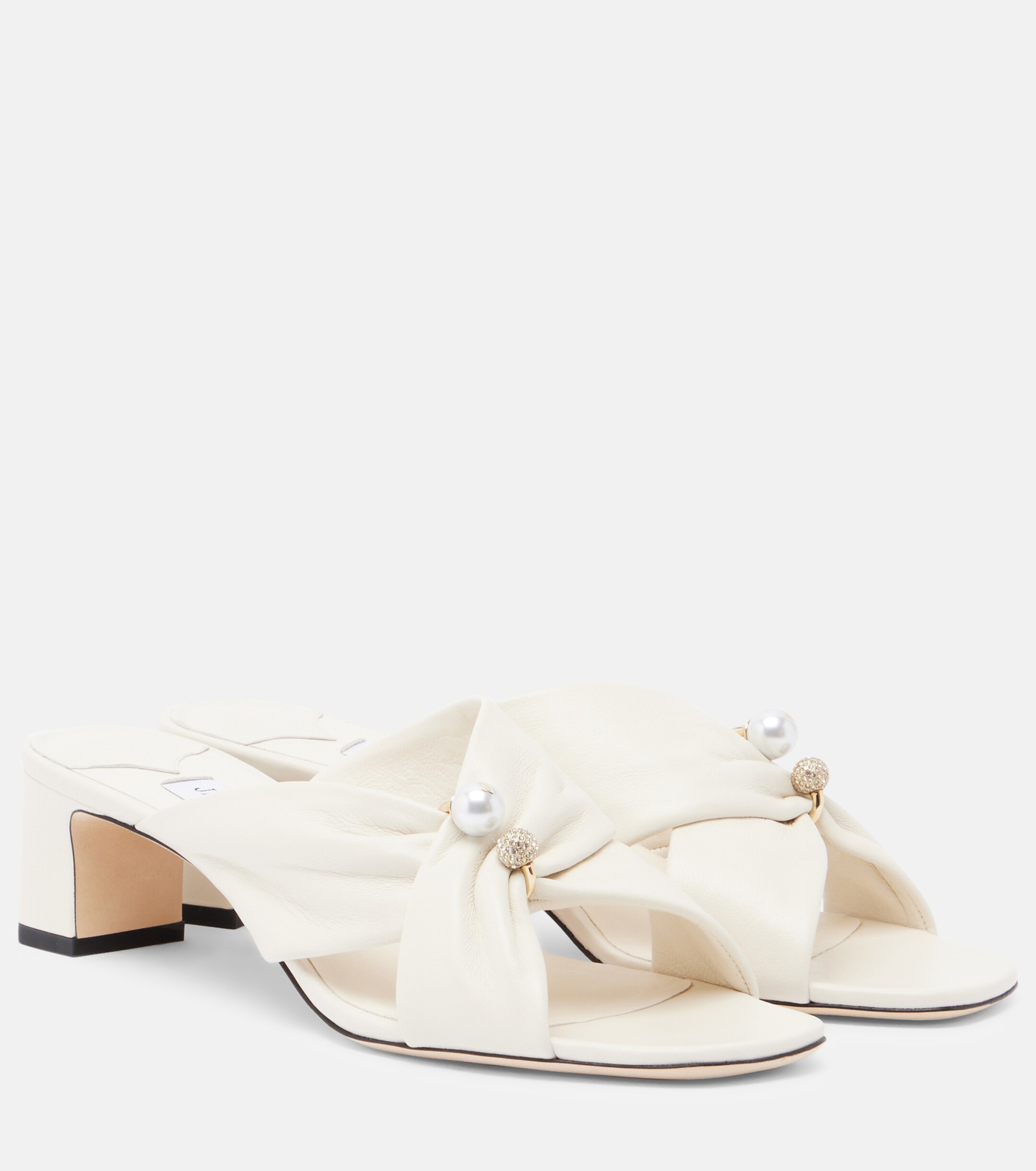 JIMMY CHOO Jimmy Choo Rafi embellished leather mules