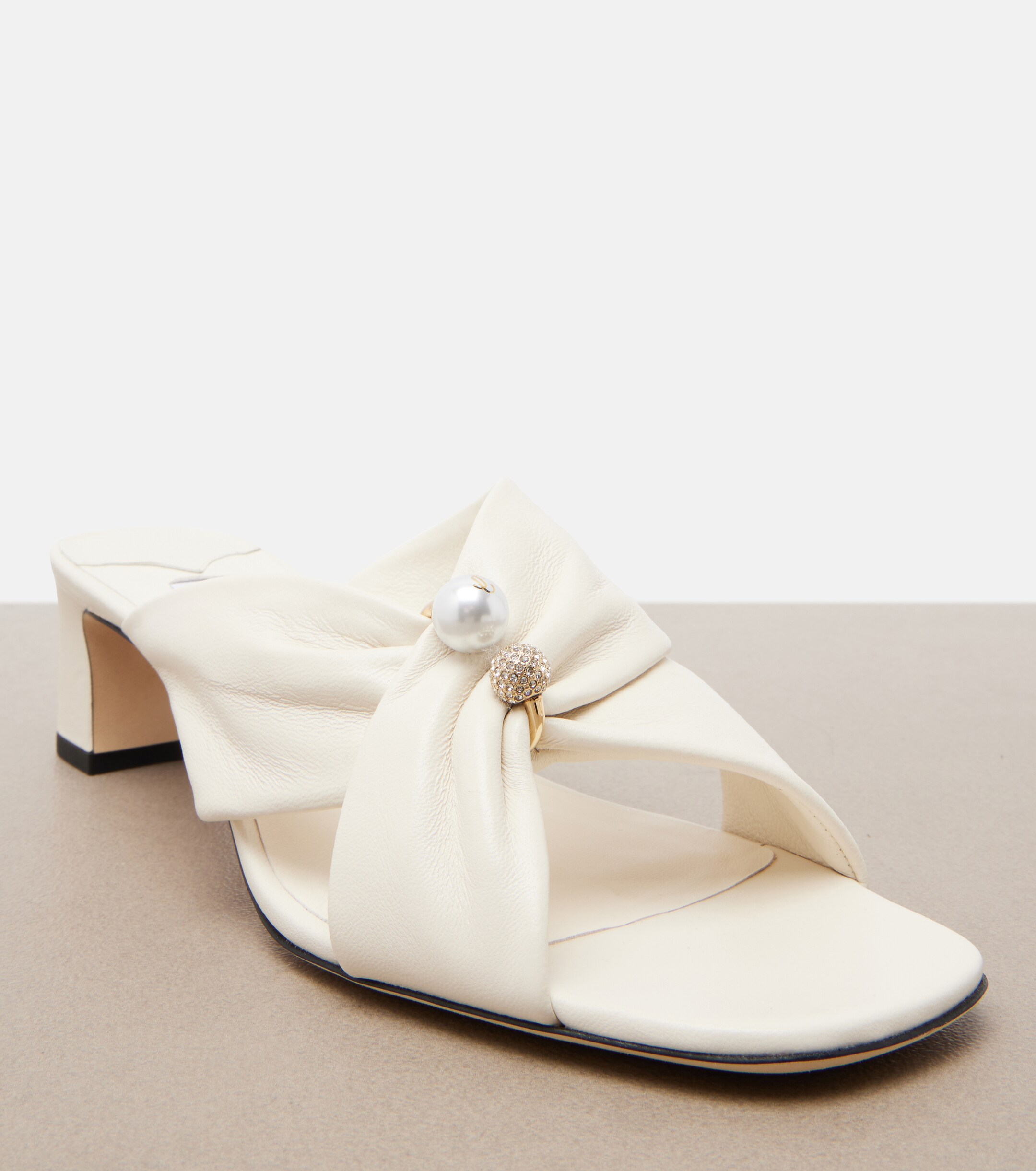 JIMMY CHOO Jimmy Choo Rafi embellished leather mules