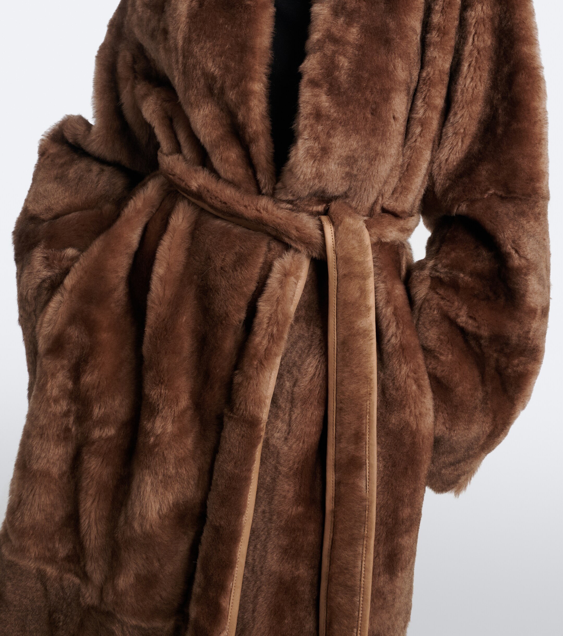 NOUR HAMMOUR Nour Hammour Davos shearling wrap coat
