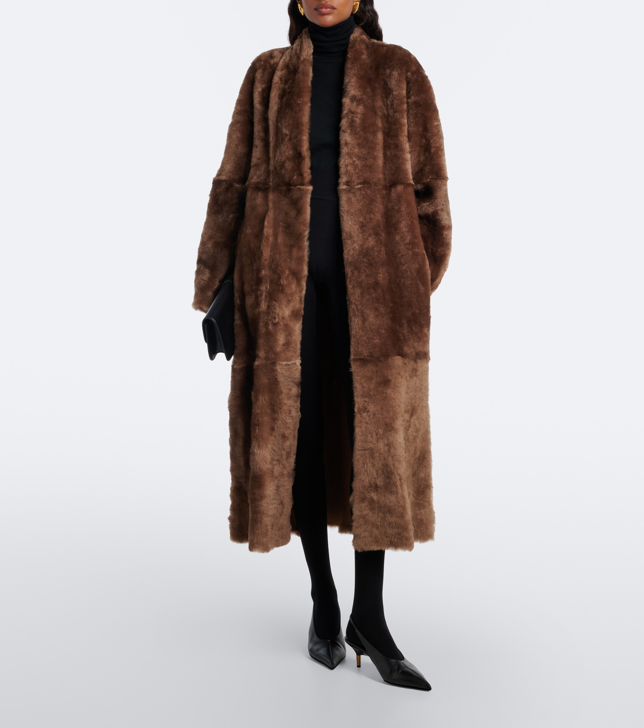 NOUR HAMMOUR Nour Hammour Davos shearling wrap coat