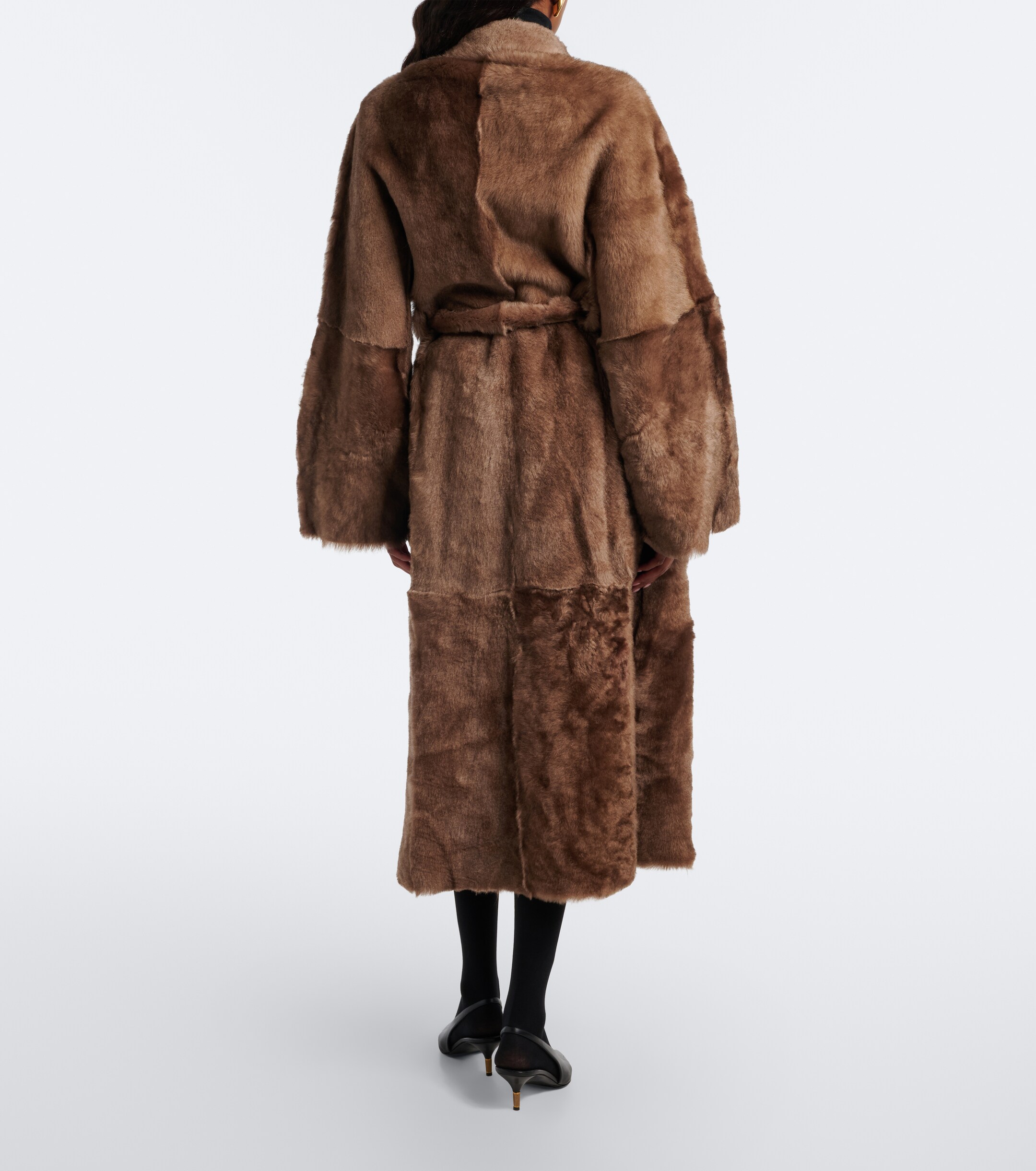 NOUR HAMMOUR Nour Hammour Davos shearling wrap coat