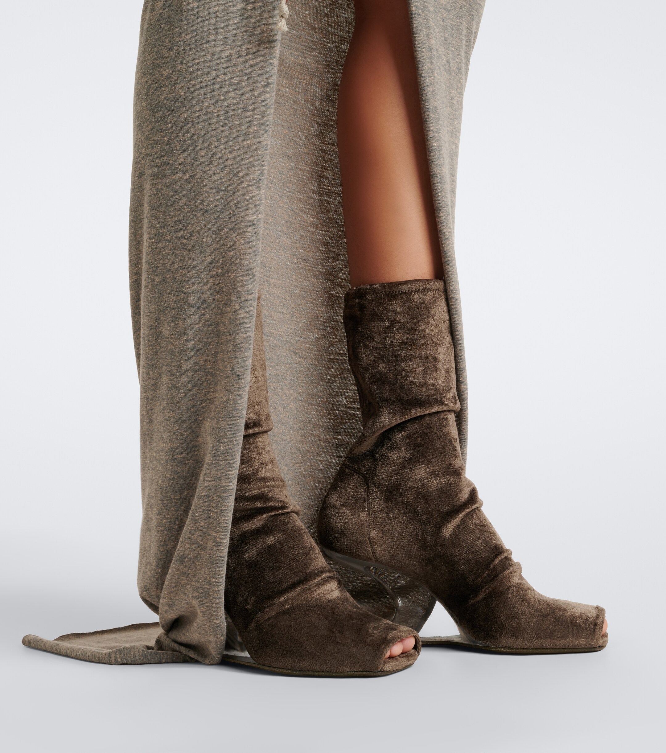 Rick Owens Rick Owens Cantilever velvet jersey wedge boots