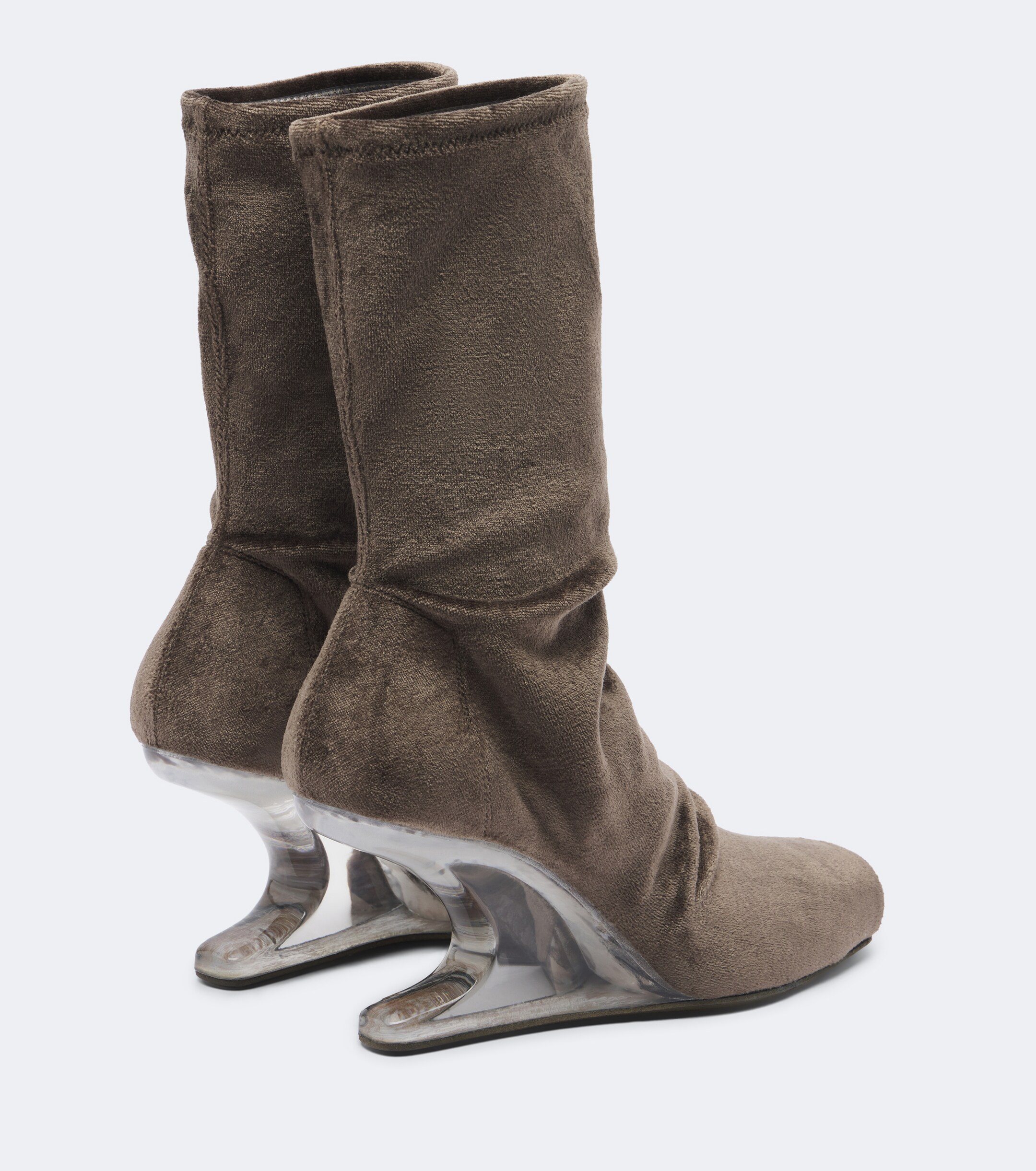 Rick Owens Rick Owens Cantilever velvet jersey wedge boots