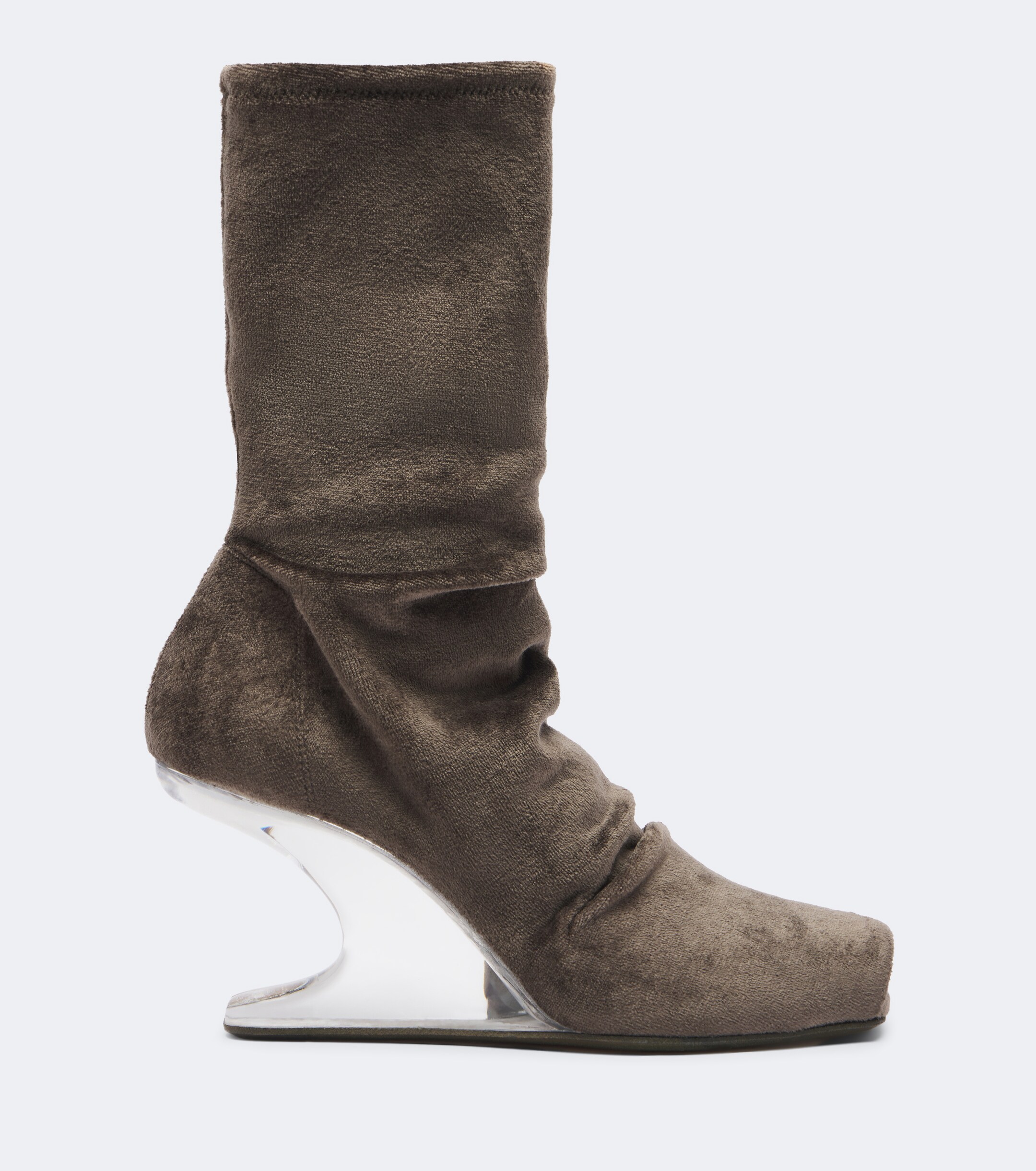 Rick Owens Rick Owens Cantilever velvet jersey wedge boots