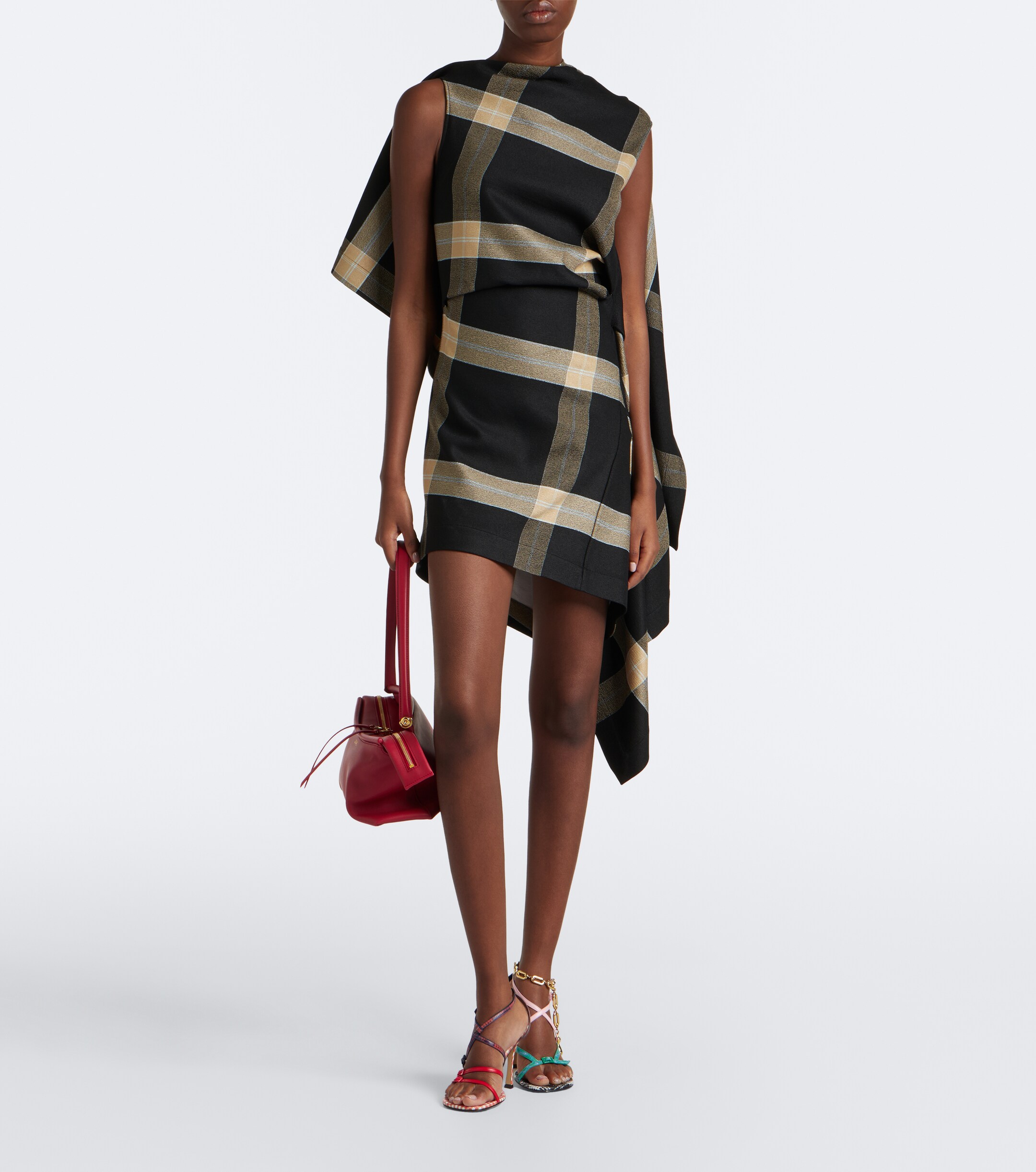 Loewe Loewe Caped checked minidress