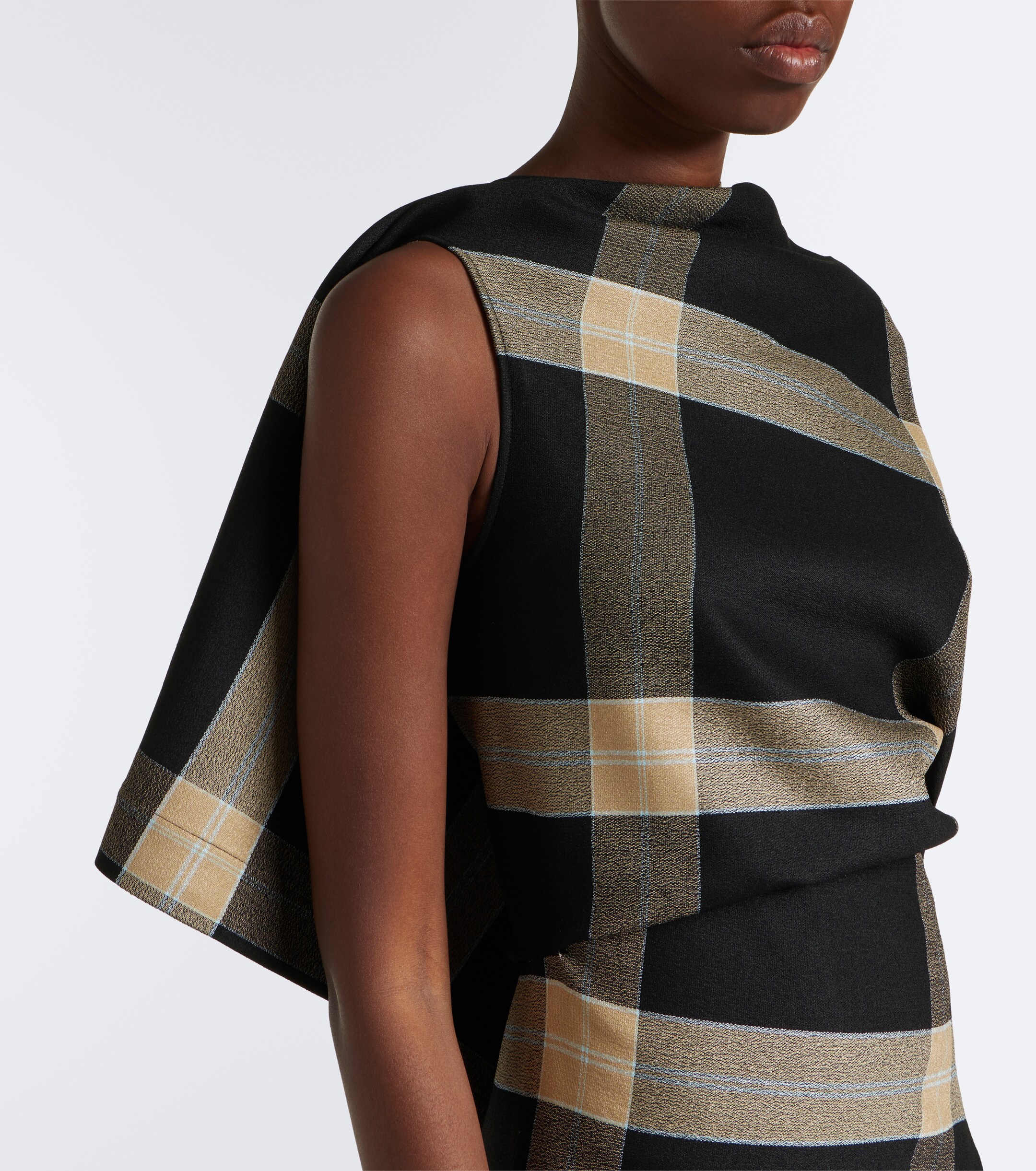 Loewe Loewe Caped checked minidress