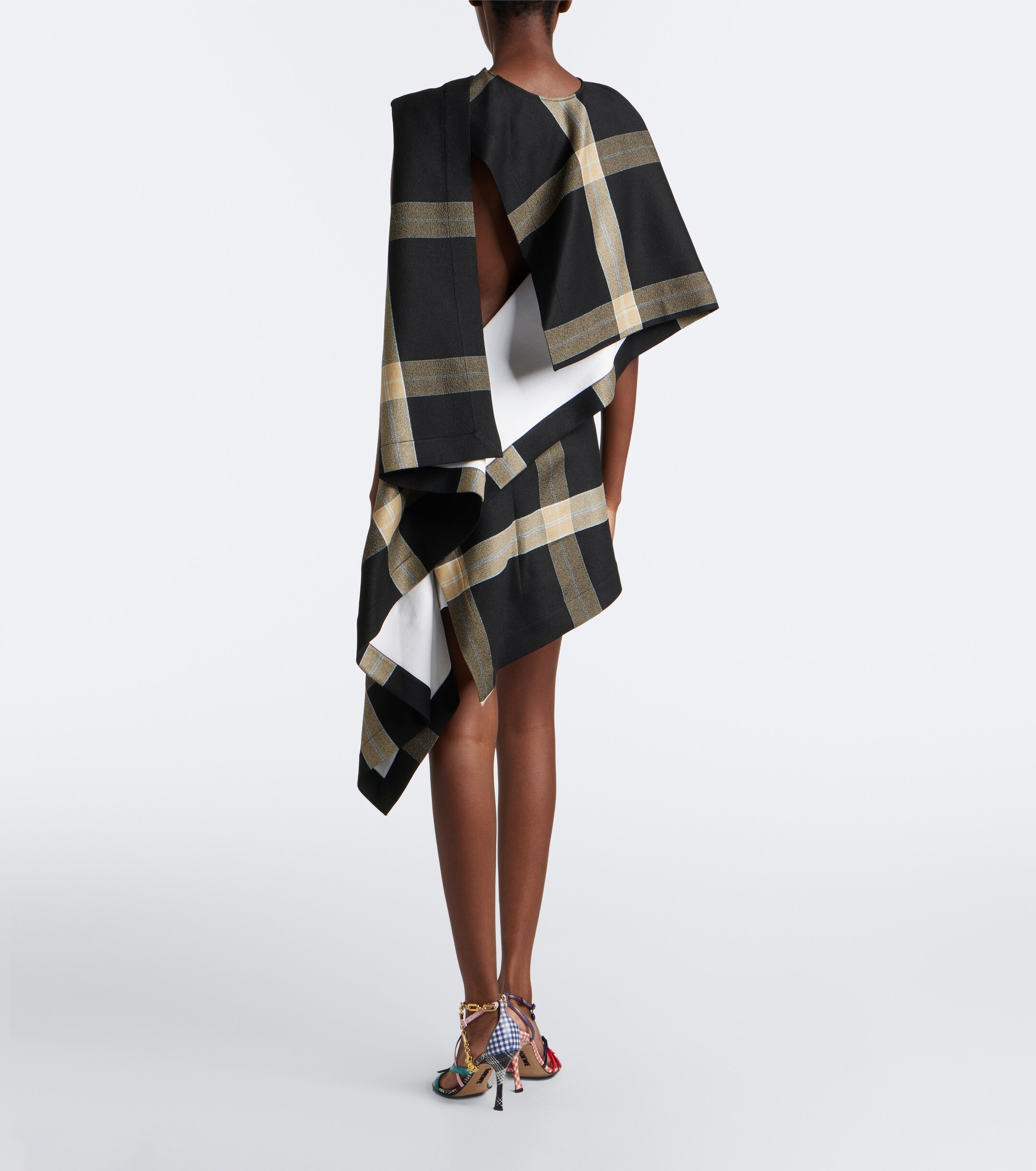 Loewe Loewe Caped checked minidress