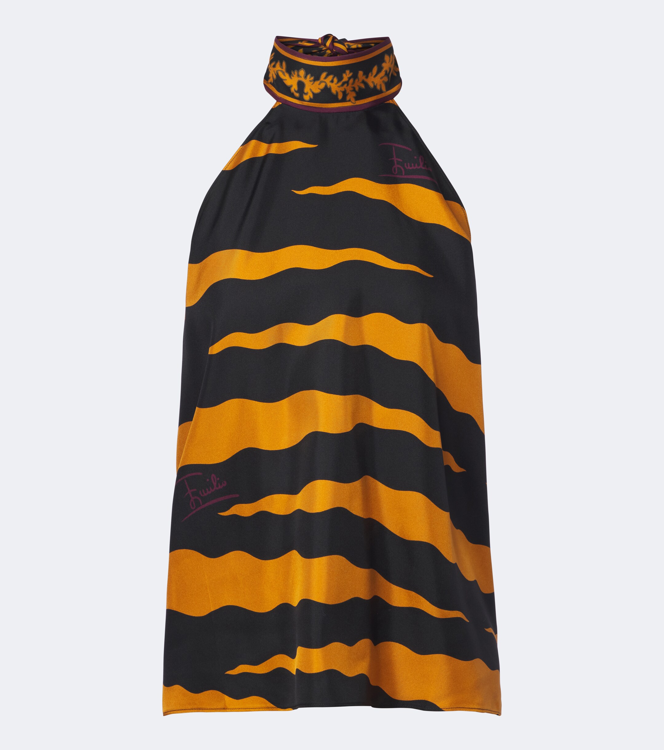 Pucci Pucci Fiamme silk twill halterneck top