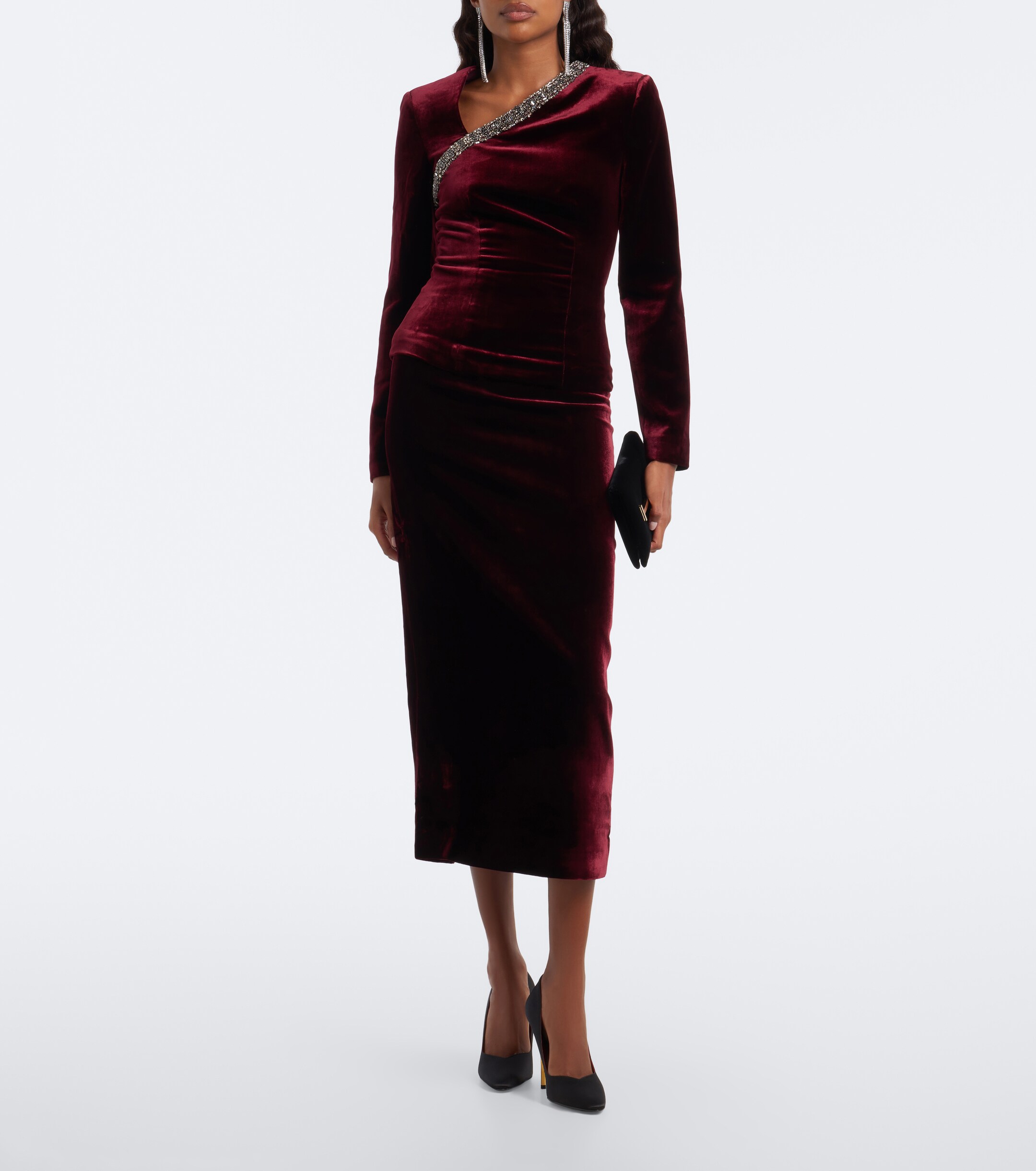 Roland Mouret Roland Mouret Embellished velvet top