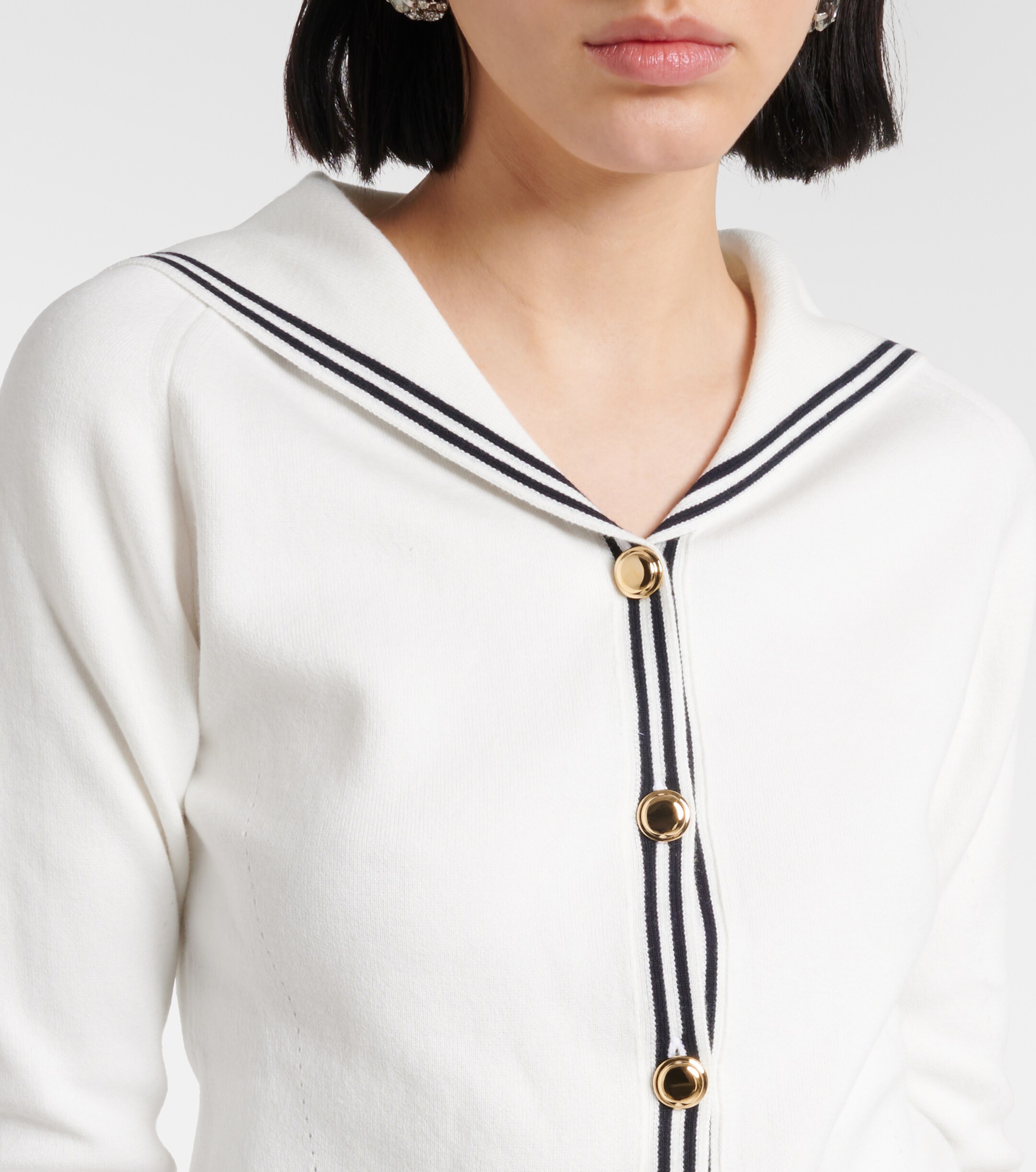 Miu Miu - Striped cotton-blend cardigan | Plush