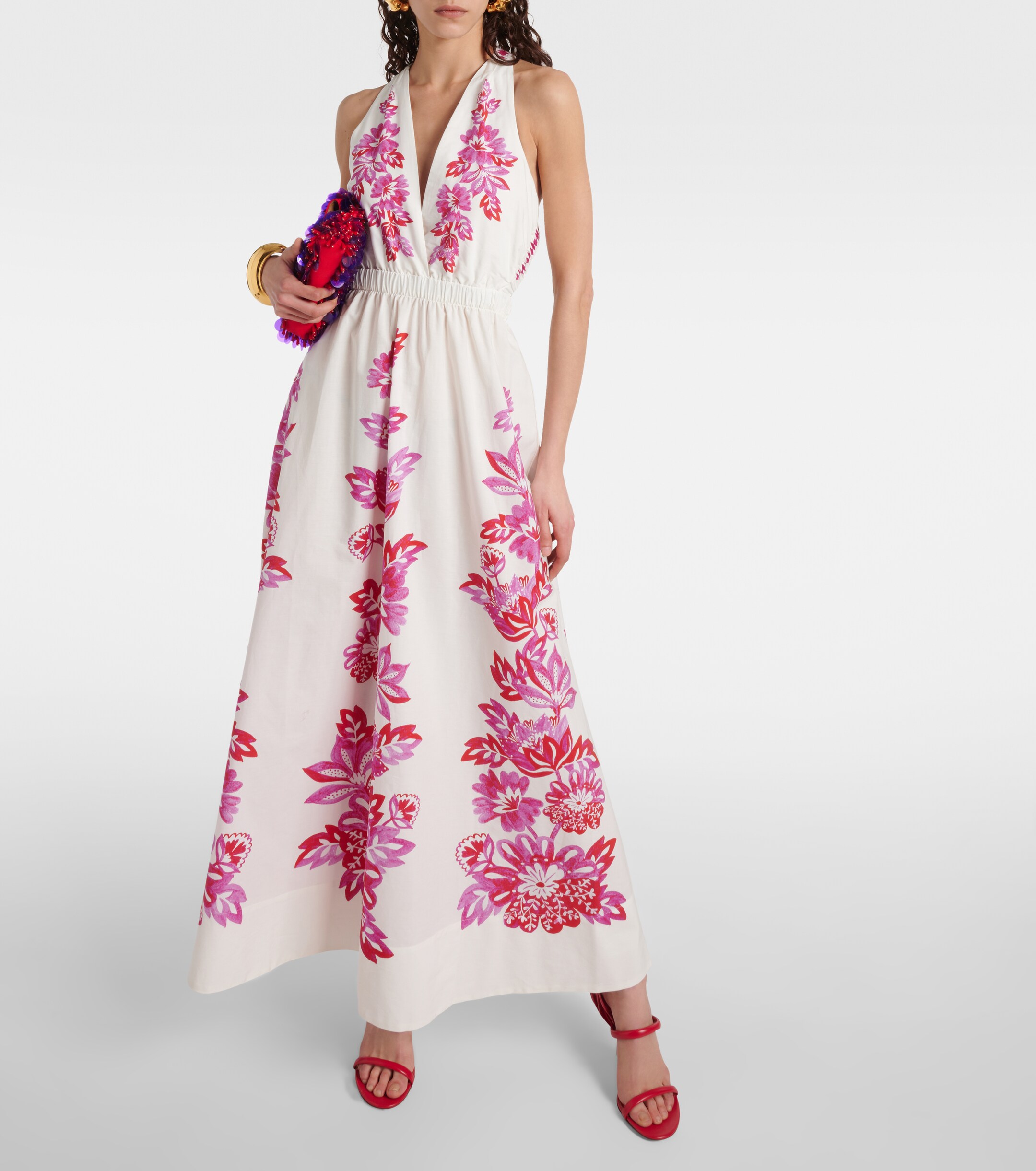farm rio flowerful birds maxi dress Farm Rio Flowerful Birds Midi Dress