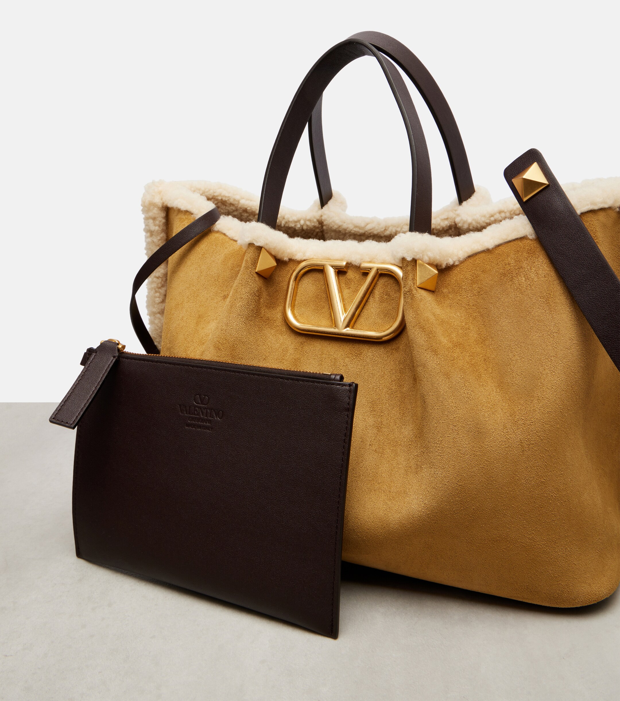 Valentino Garavani VLogo Medium suede tote bag thumbnail