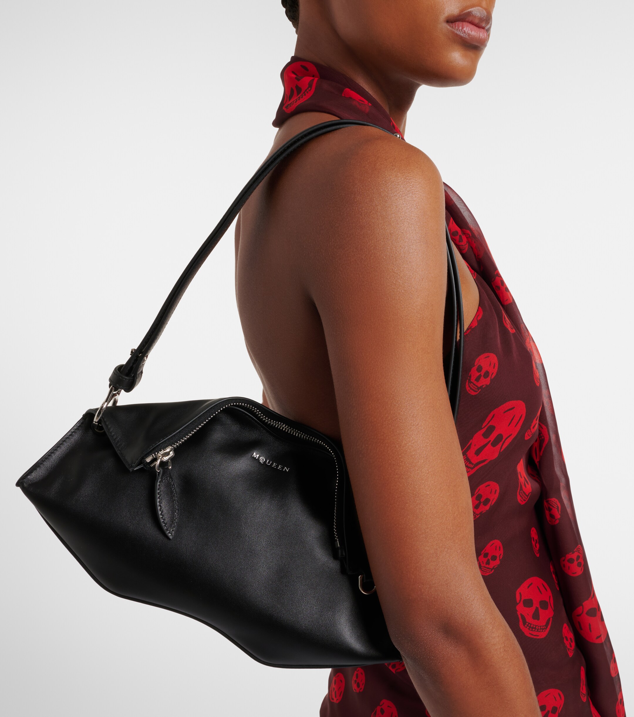 McQueen Manta Small leather clutch