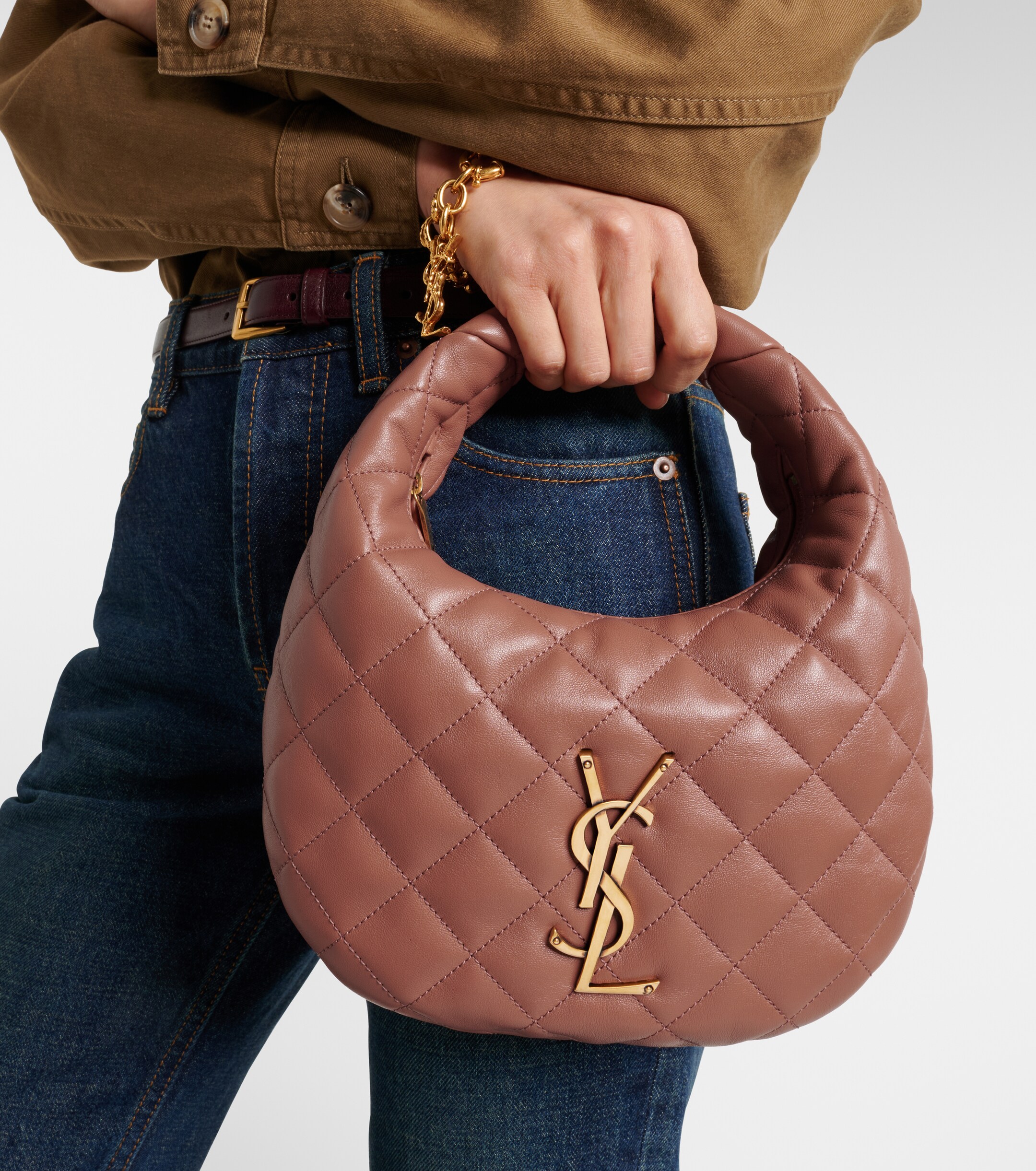 Saint Laurent Icarino Baby quilted leather top-handle bag