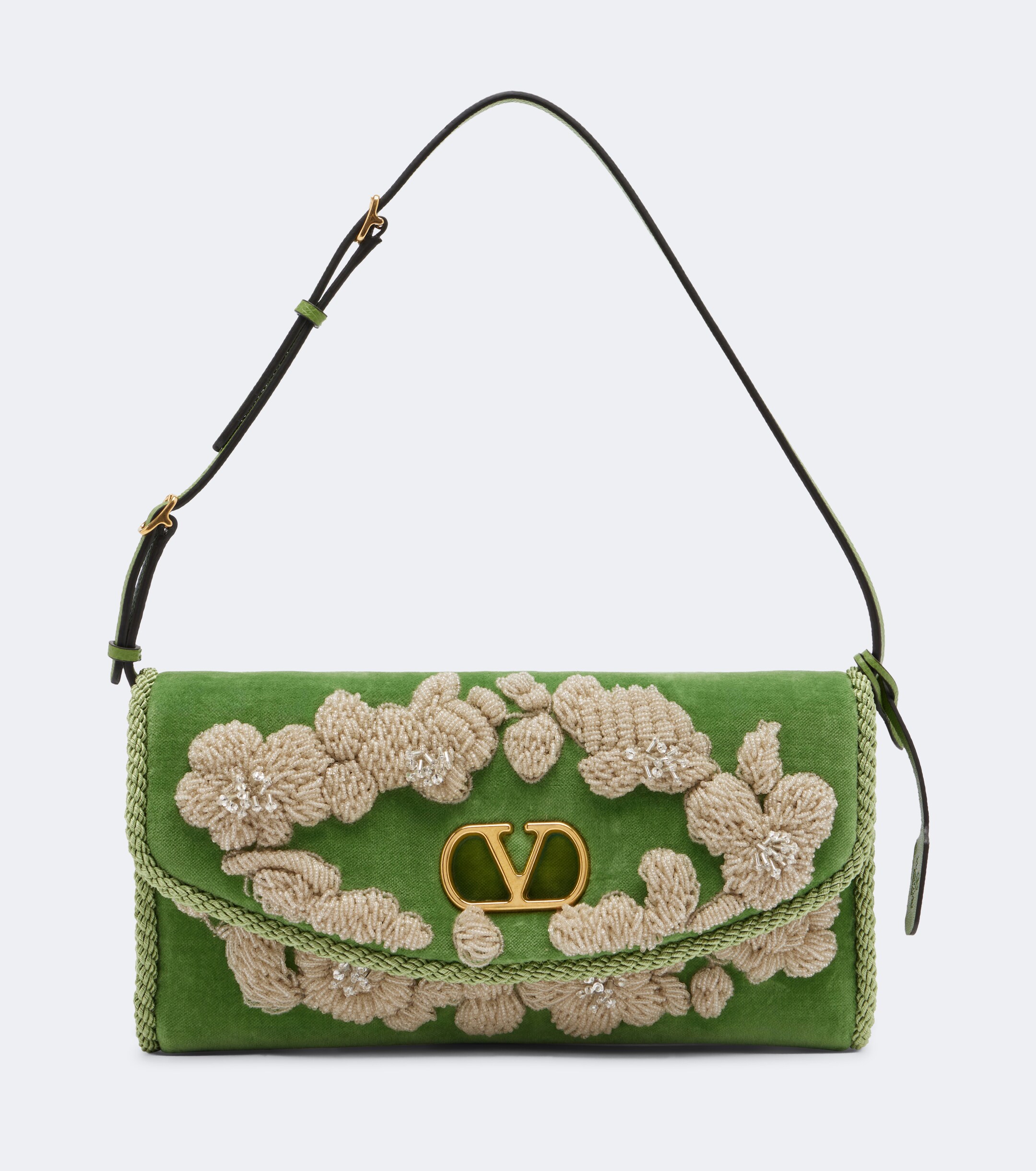 Valentino Garavani DeVain embellished velvet shoulder bag