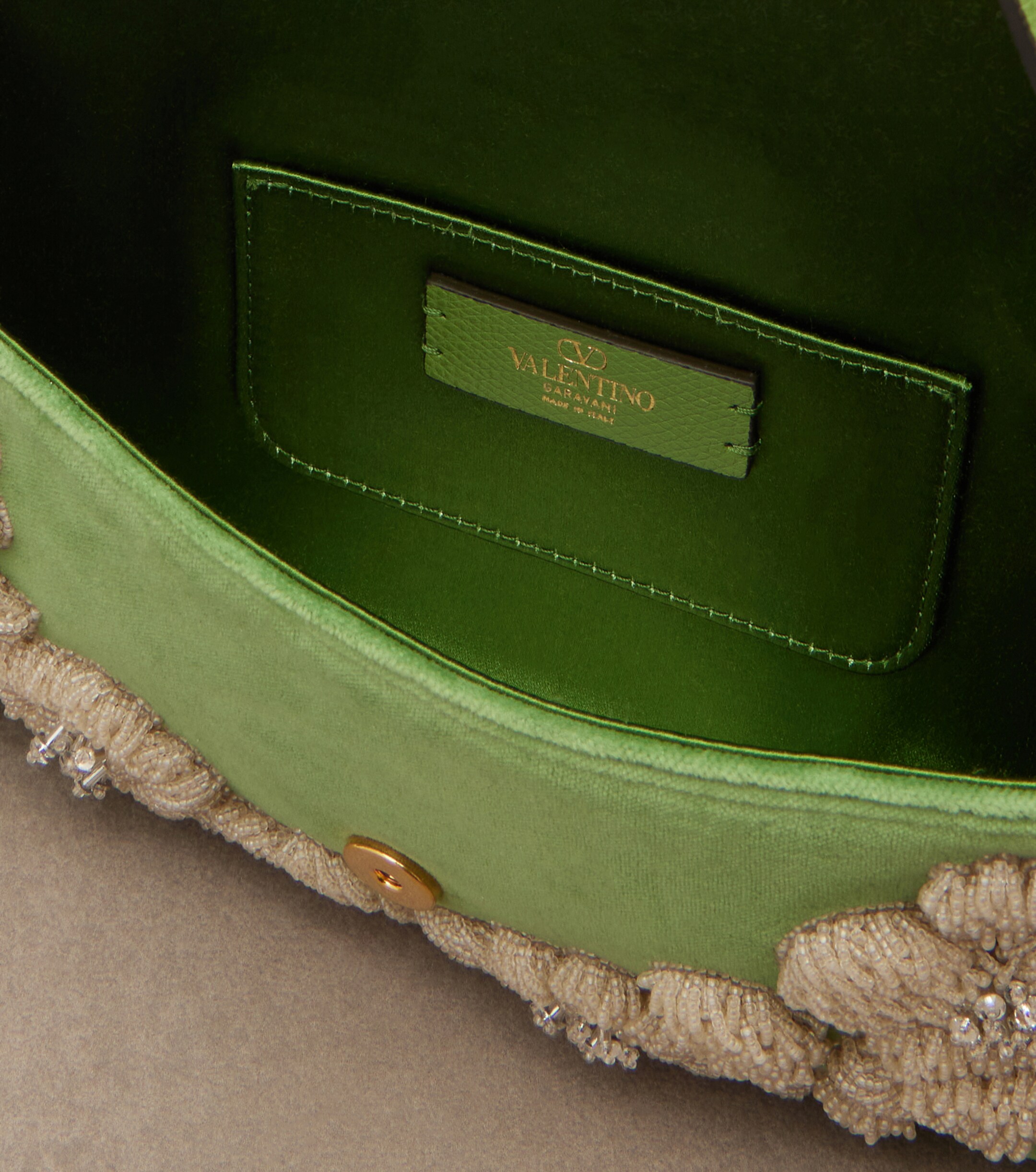 Valentino Garavani DeVain embellished velvet shoulder bag thumbnail