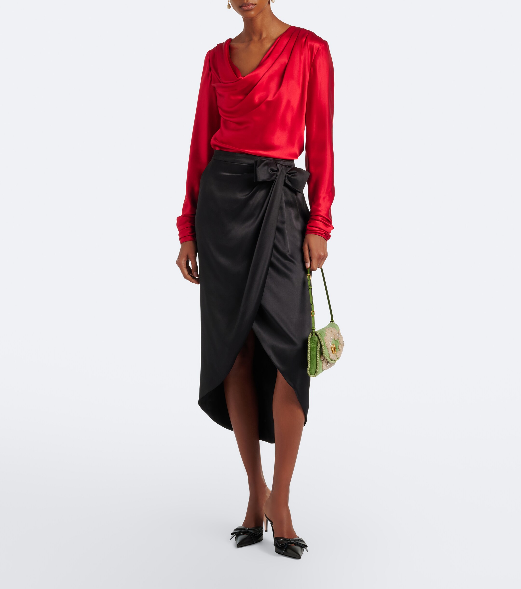 Valentino Garavani DeVain embellished velvet shoulder bag thumbnail